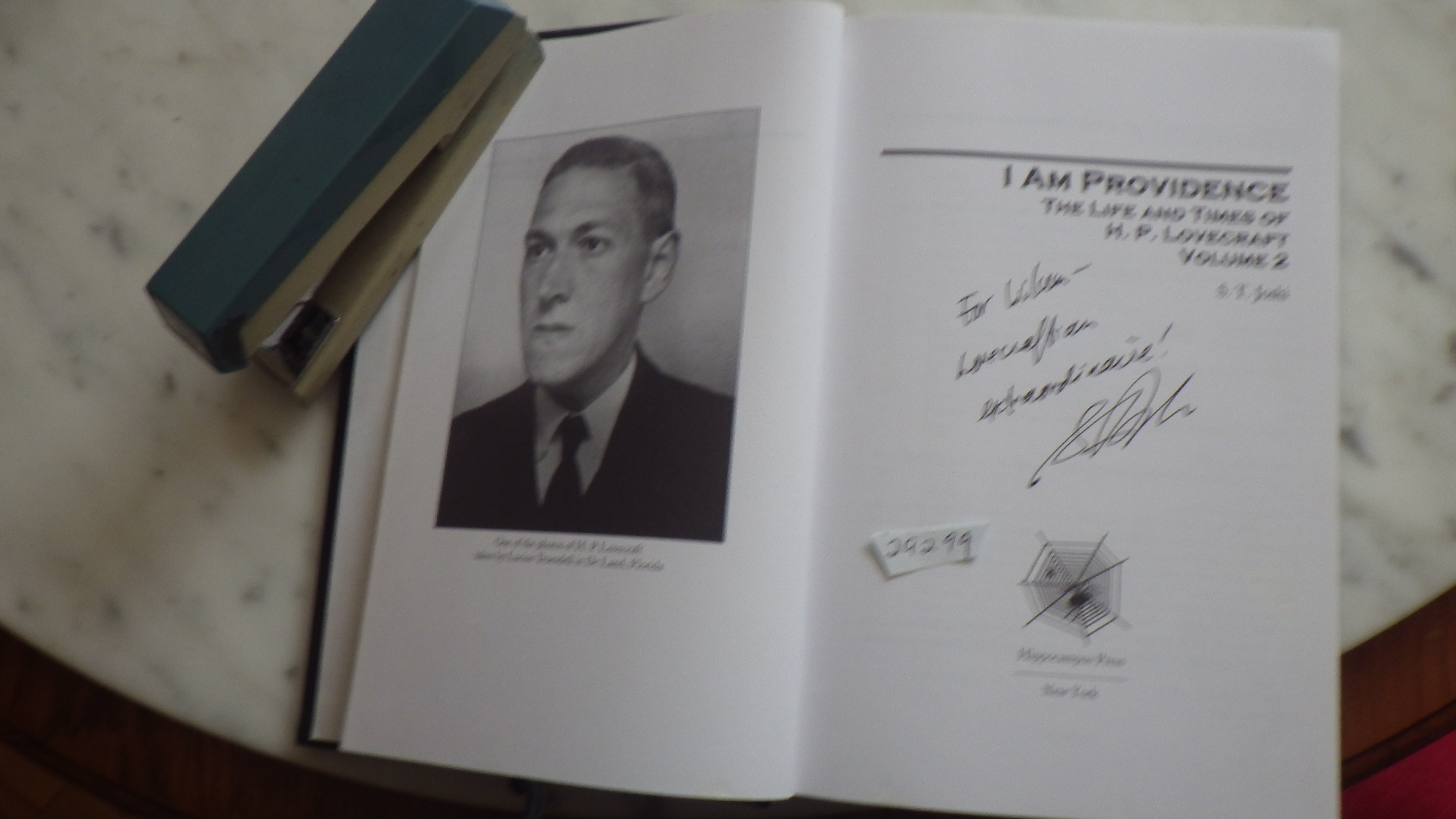 I am Providence The Life and Times of H. P. Lovecraft (VOLUME 1 & 2) SIGNED BY S. T. JOSHI - BY S. T. Joshi, FLAT SIGNED & INSCRIBED, SCHOLAR & BIOGRAPHER writing on H. P. LOVERCRAFT, 2 VOLS EACH SIGNED, 2ND VOL NO INSCRIPTION