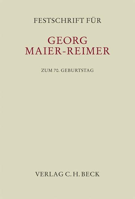 Festschrift für Georg Maier-Reimer zum 70. Geburtstag - Unknown Author