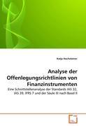 Analyse der Offenlegungsrichtlinien von Finanzinstrumenten - Hochsteiner, Katja