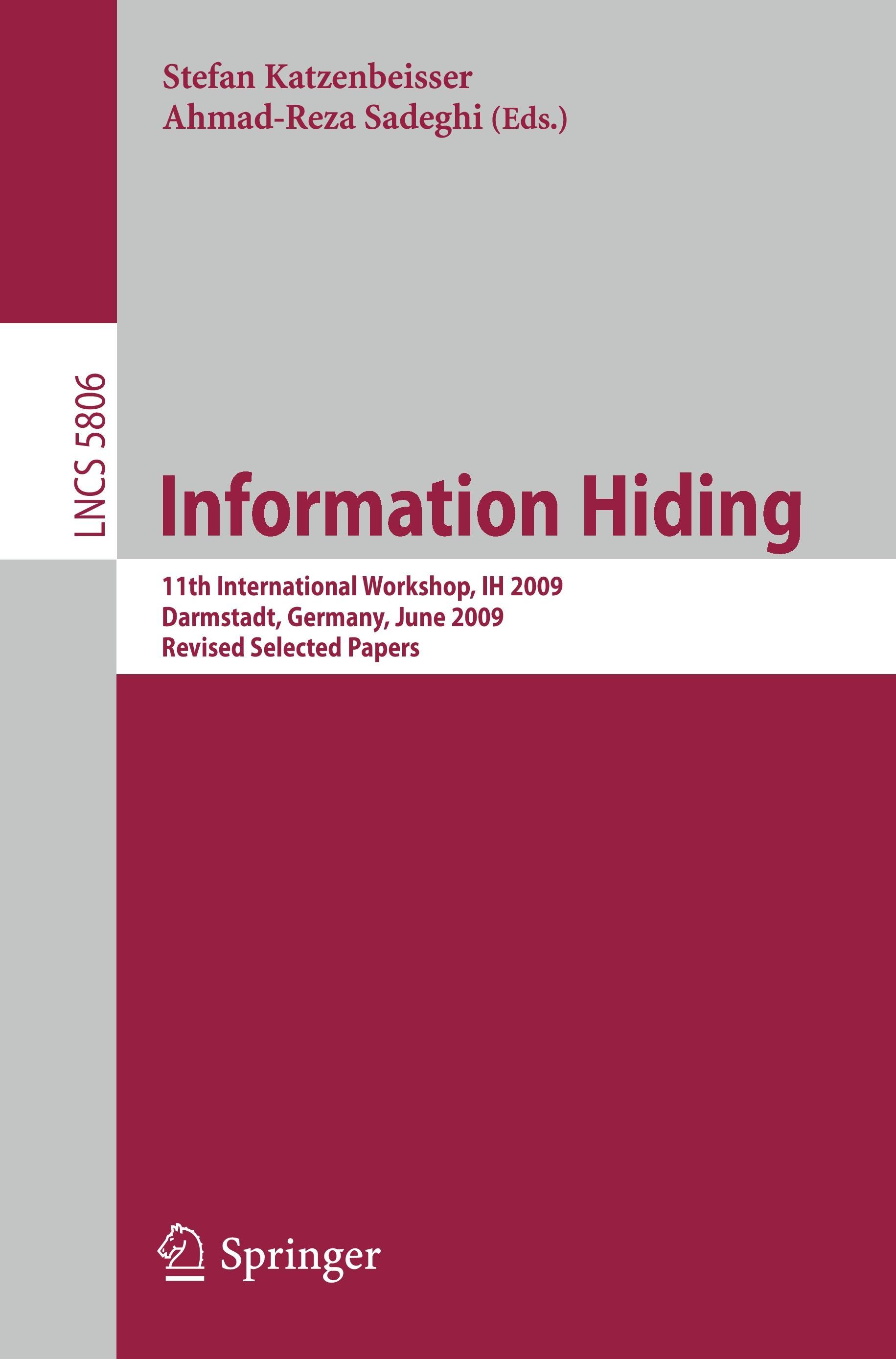 Information Hiding - Katzenbeisser, Stefan|Sadeghi, Ahmad-Reza