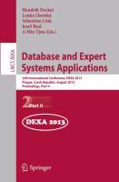 Database and Expert Systems Applications - Decker, Hendrik|Lhotská, Lenka|Link, Sebastian|Basl, Josef|Tjoa, A Min