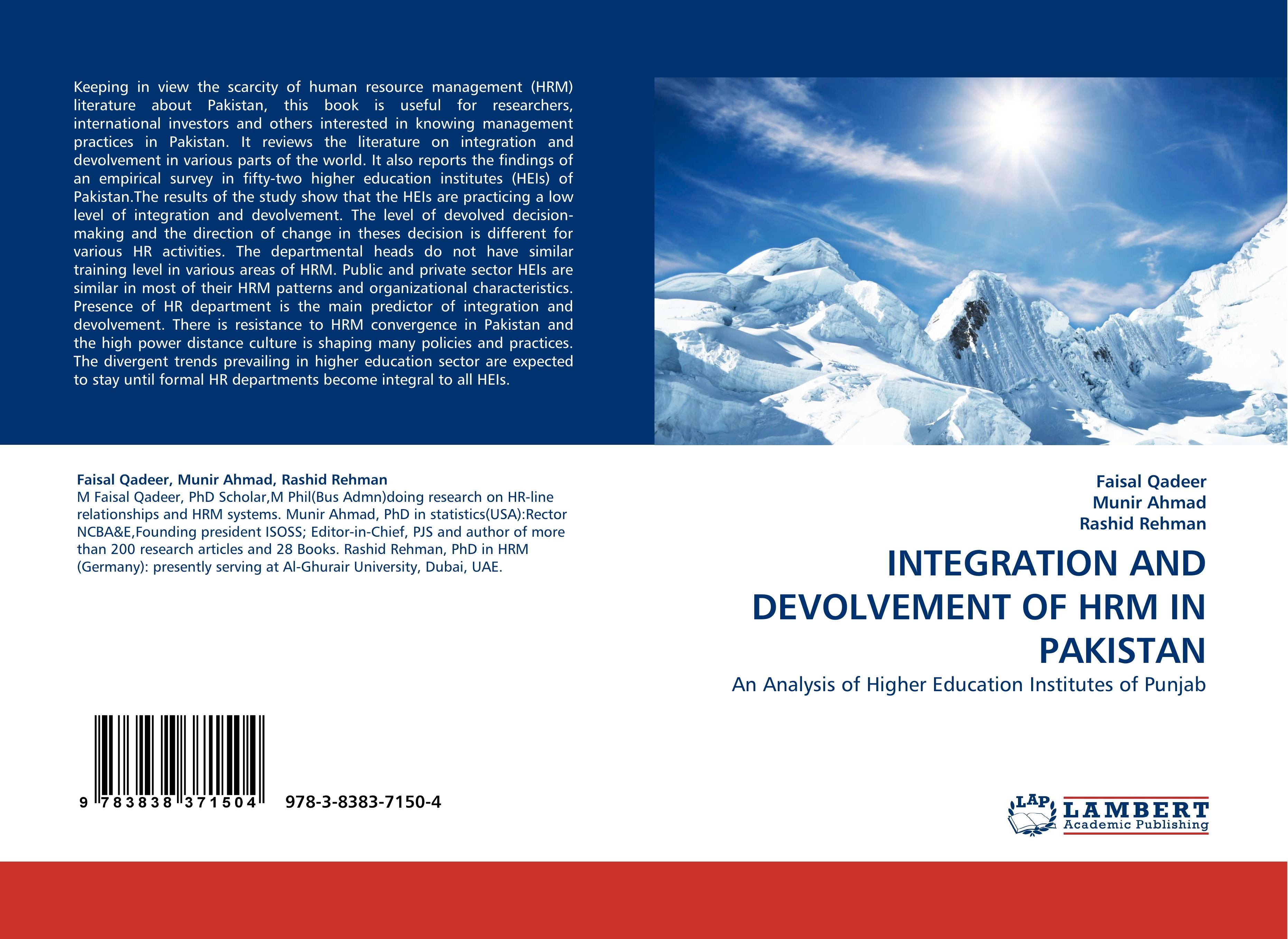 INTEGRATION AND DEVOLVEMENT OF HRM IN PAKISTAN - Qadeer, Faisal|Ahmad, Munir|Rehman, Rashid