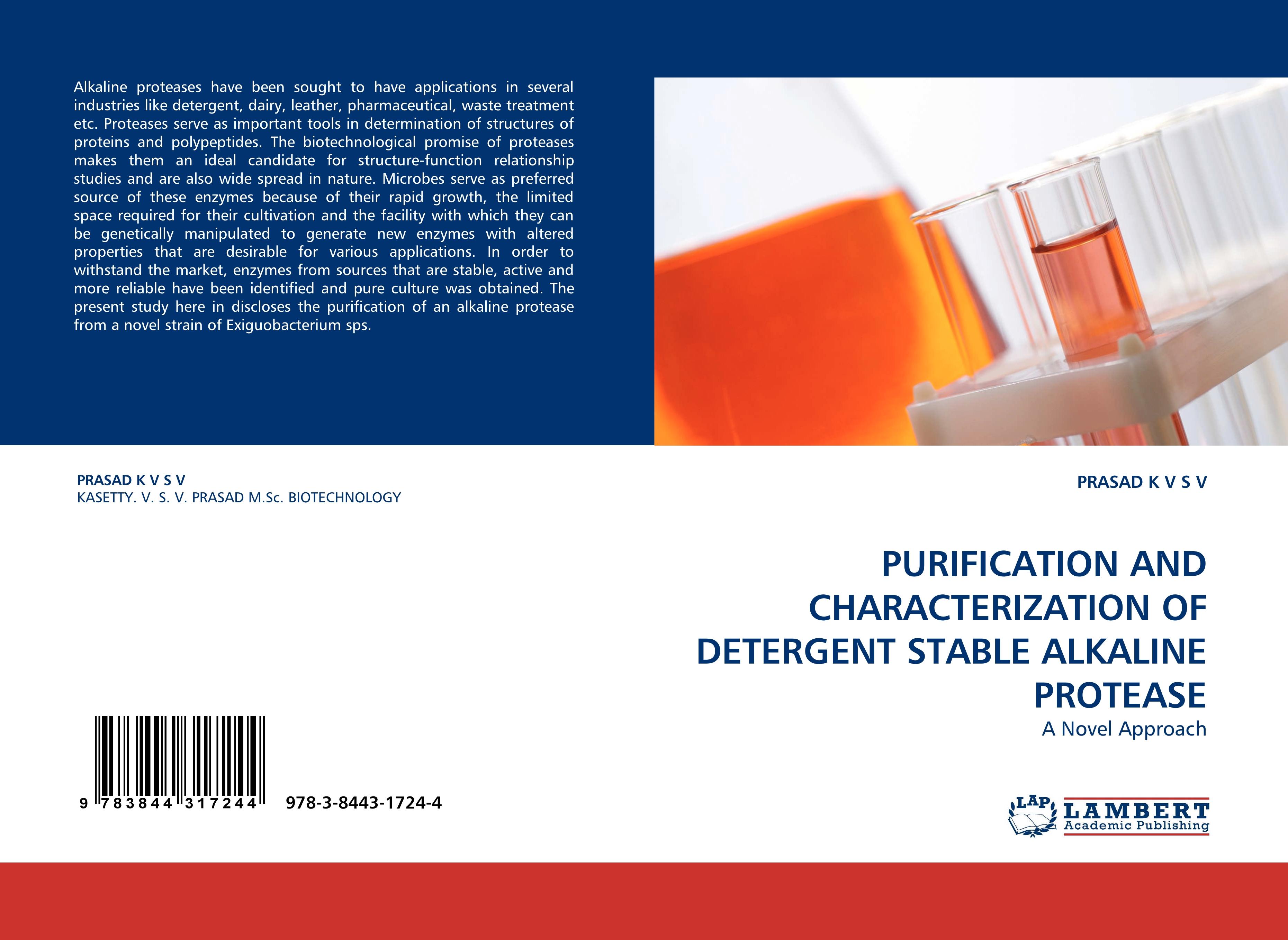 PURIFICATION AND CHARACTERIZATION OF DETERGENT STABLE ALKALINE PROTEASE - PRASAD K V S V