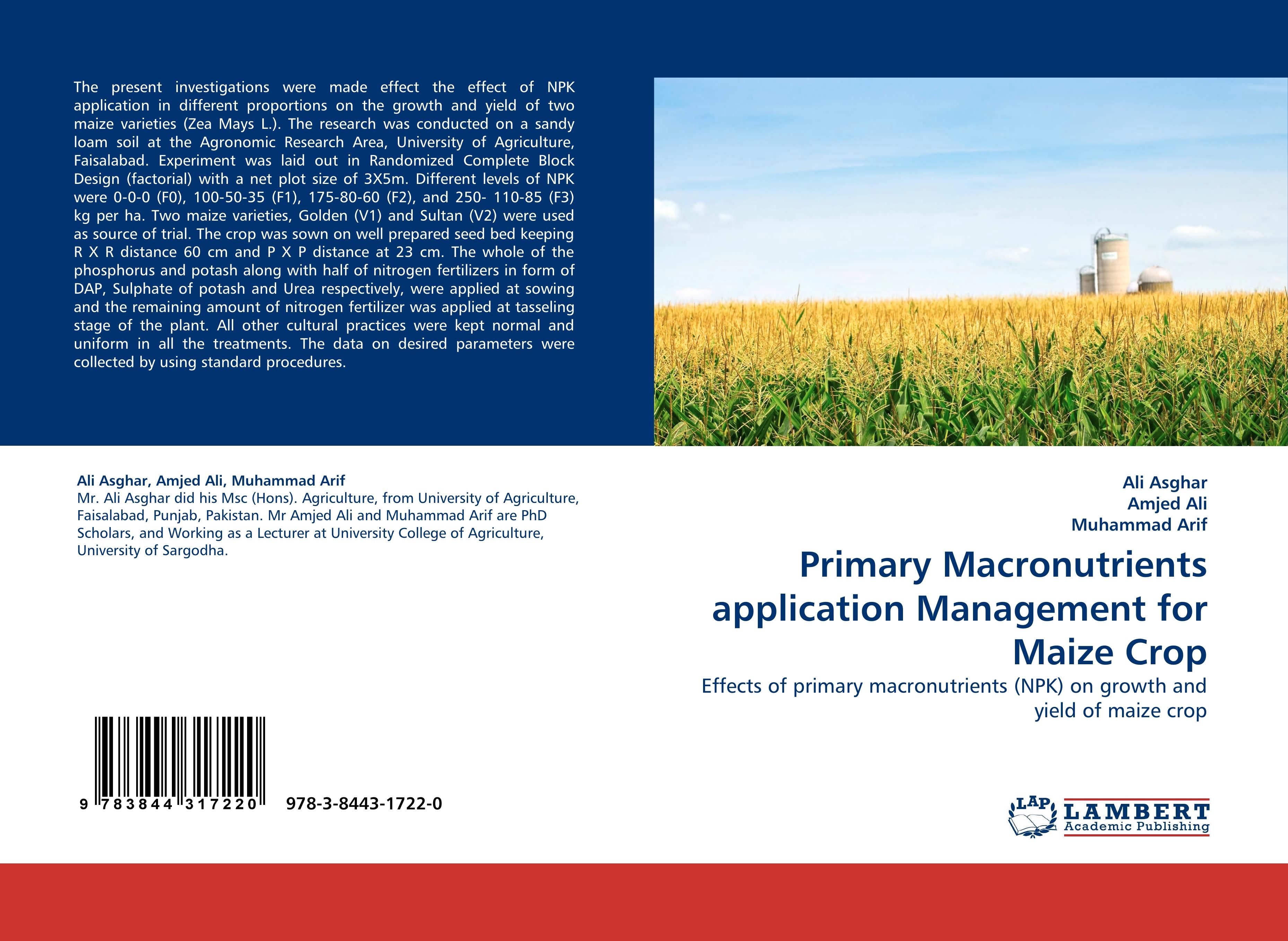 Primary Macronutrients application Management for Maize Crop: Effects of primary macronutrients (NPK) on growth and yield of maize crop