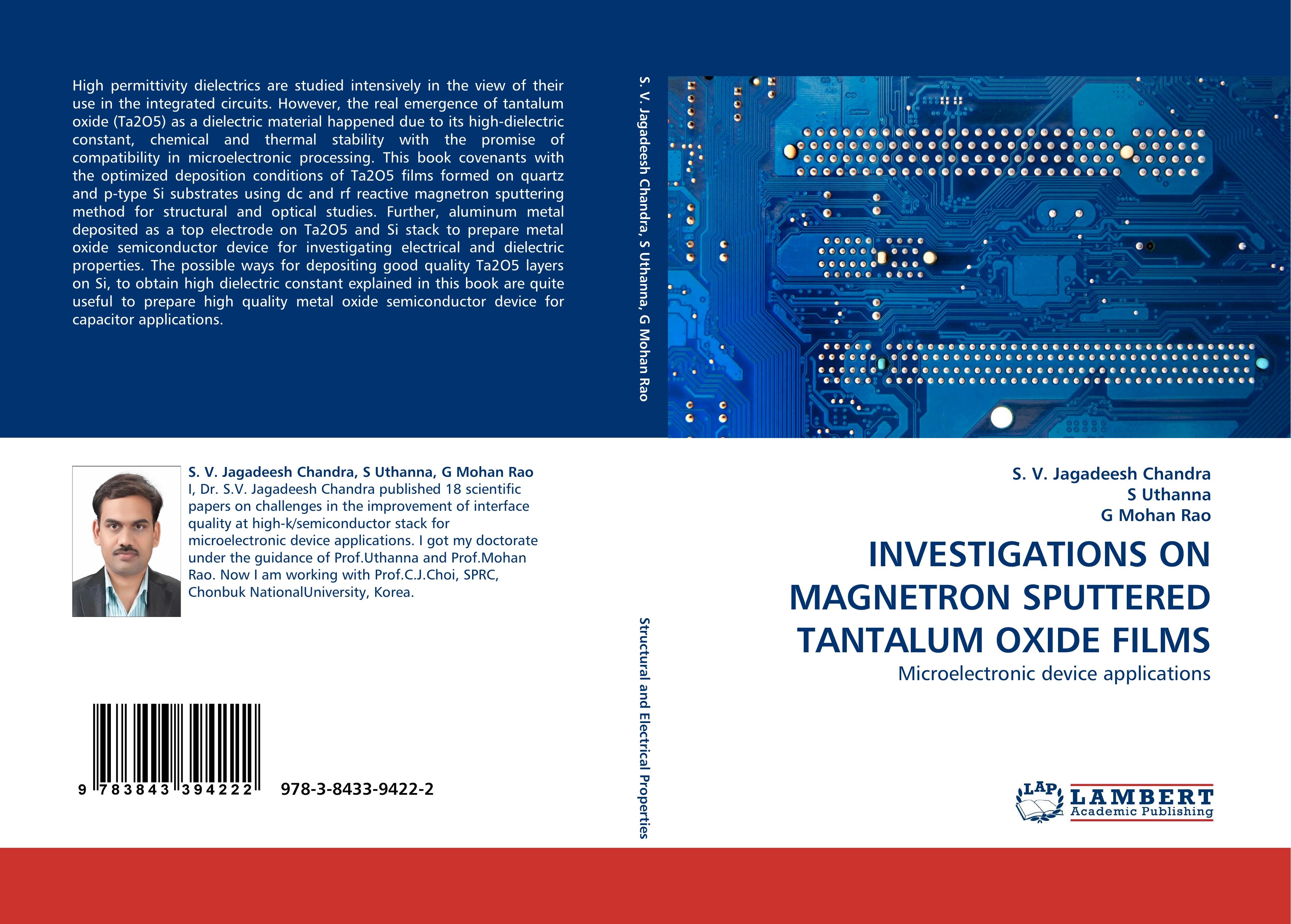 INVESTIGATIONS ON MAGNETRON SPUTTERED TANTALUM OXIDE FILMS - S. V. Jagadeesh Chandra|S Uthanna|G Mohan Rao