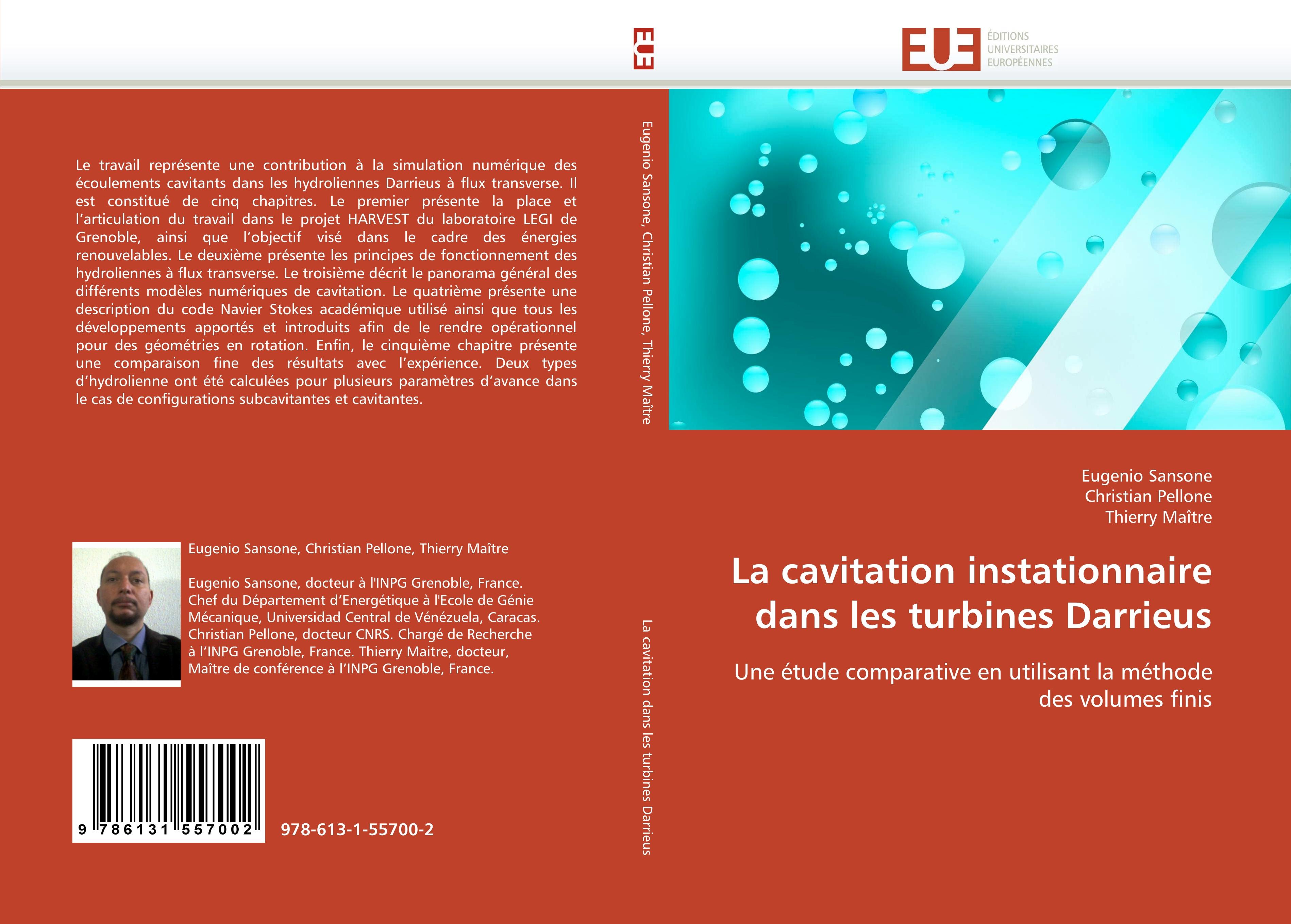 La cavitation instationnaire dans les turbines Darrieus - Eugenio Sansone|Christian Pellone|Thierry MaÃ®tre
