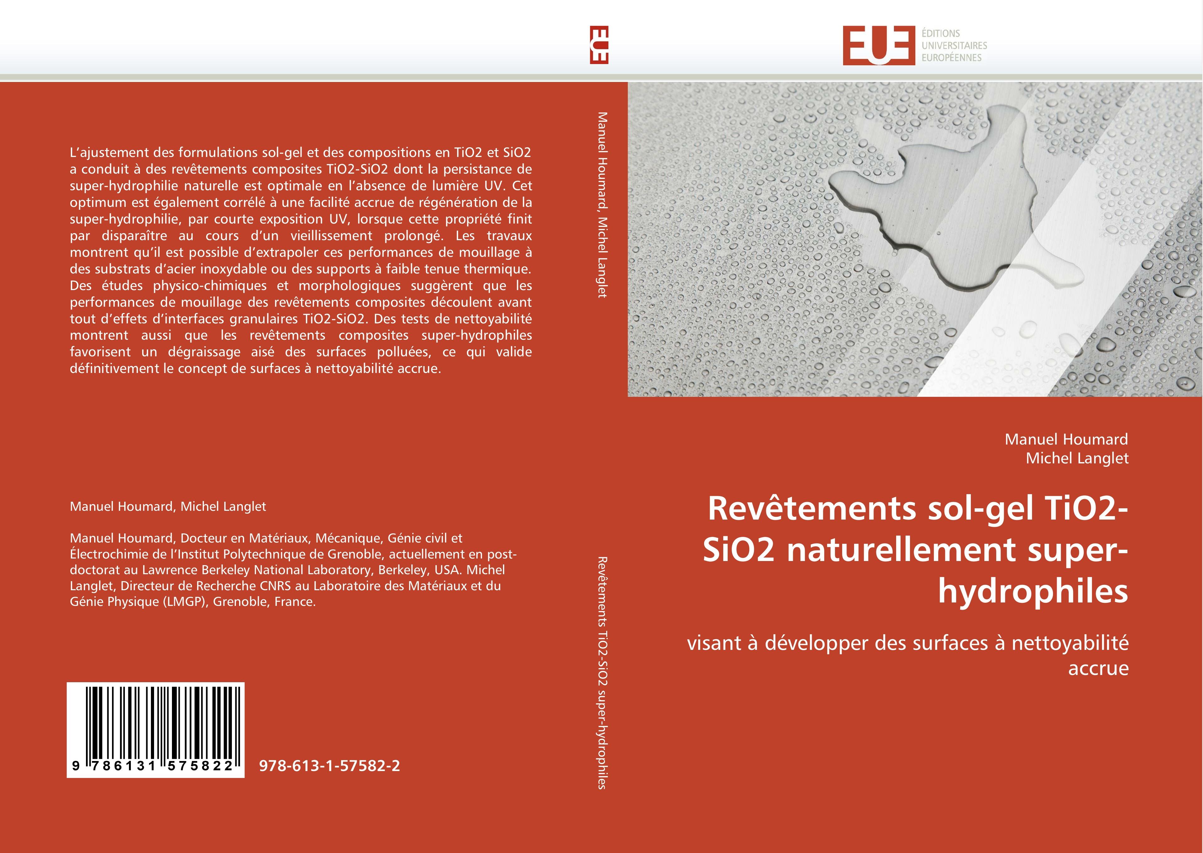 RevÃªtements sol-gel TiO2-SiO2 naturellement super-hydrophiles - Manuel Houmard|Michel Langlet