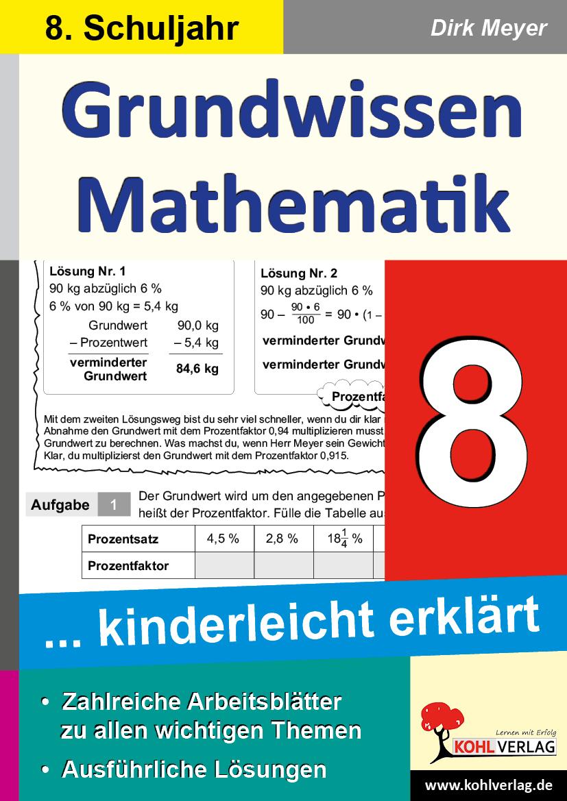 Grundwissen Mathematik 8. Schuljahr - Meyer, Dirk