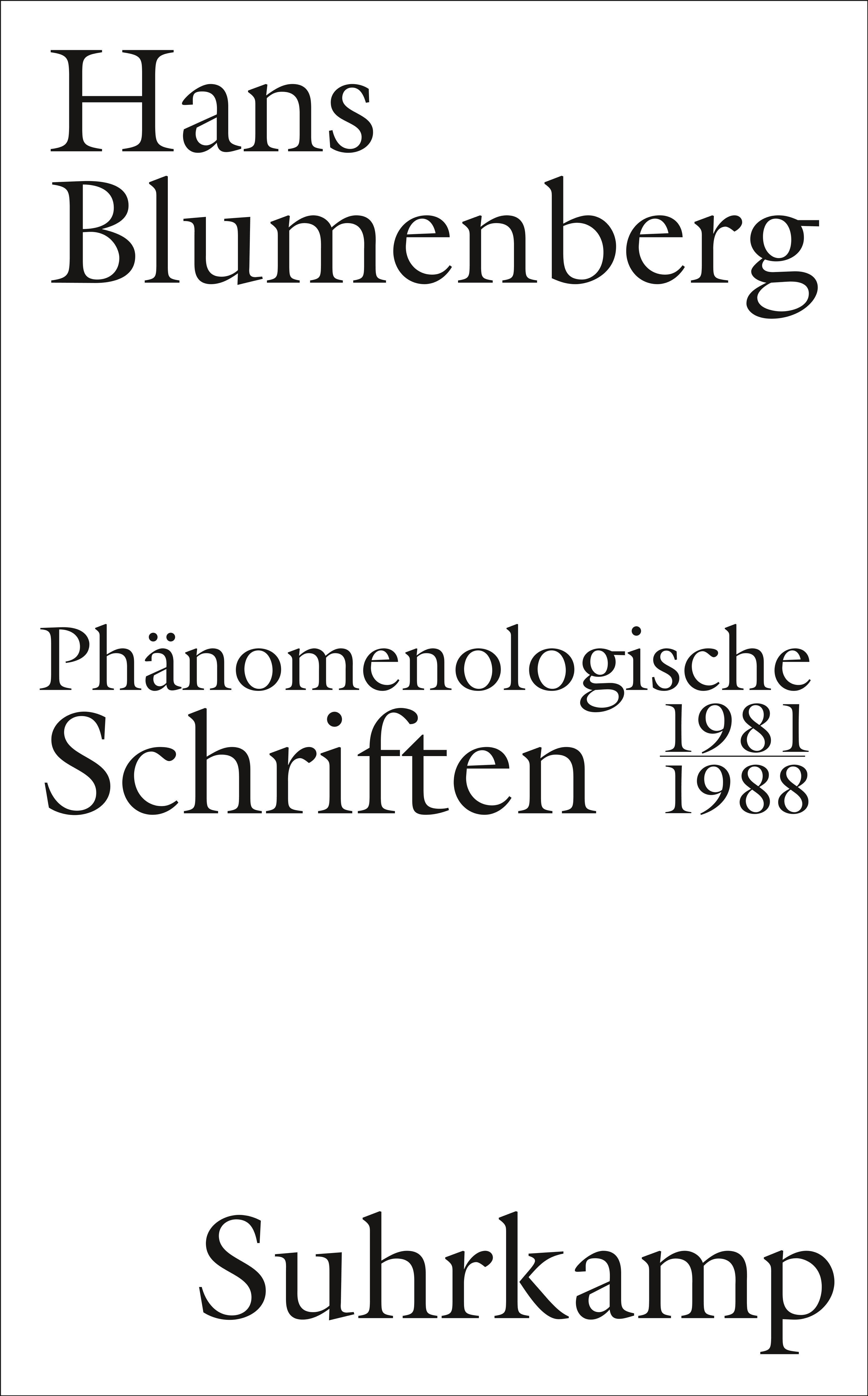 Phaenomenologische Schriften - Blumenberg, Hans