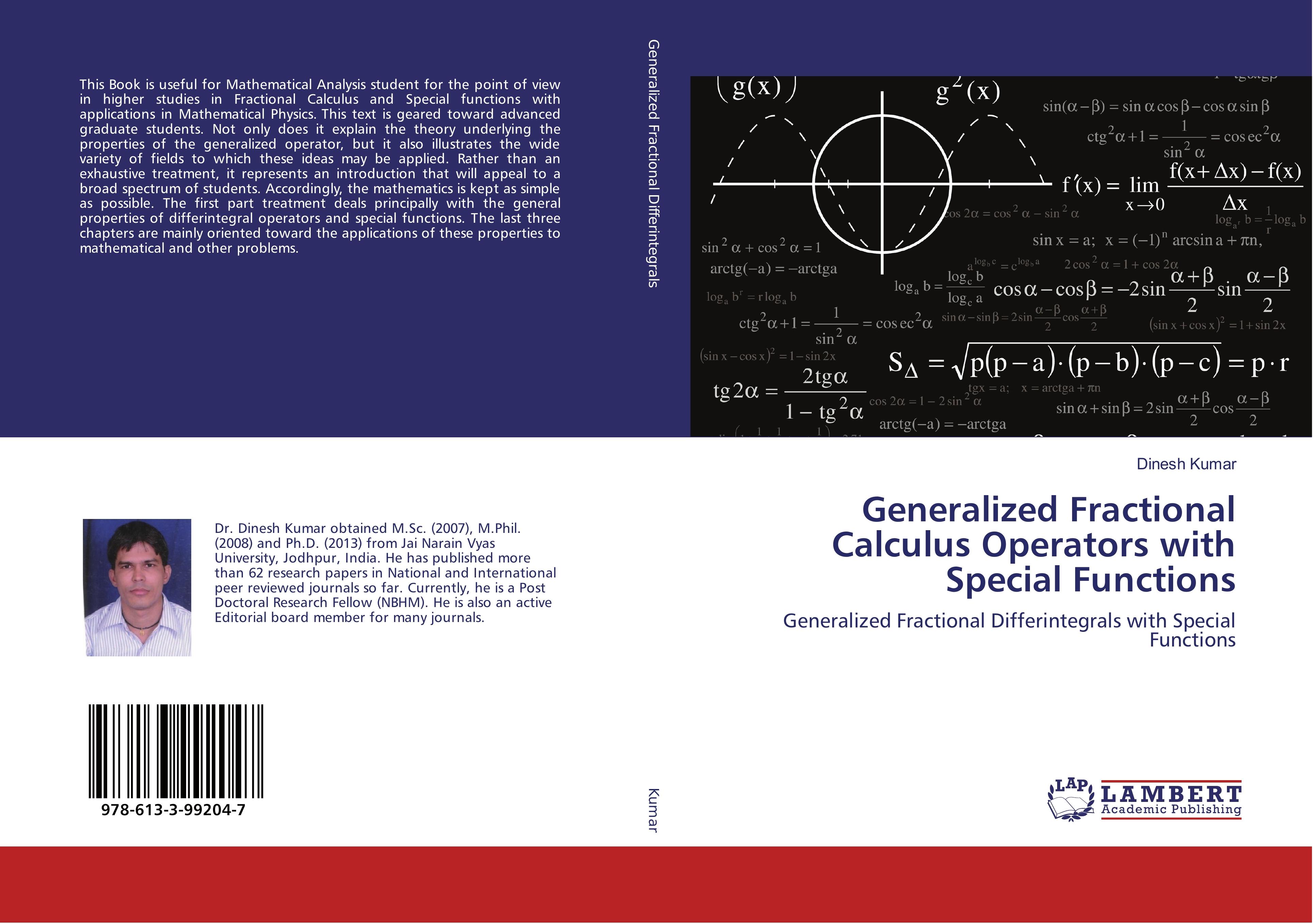 Generalized Fractional Calculus Operators with Special Functions - Dinesh Kumar