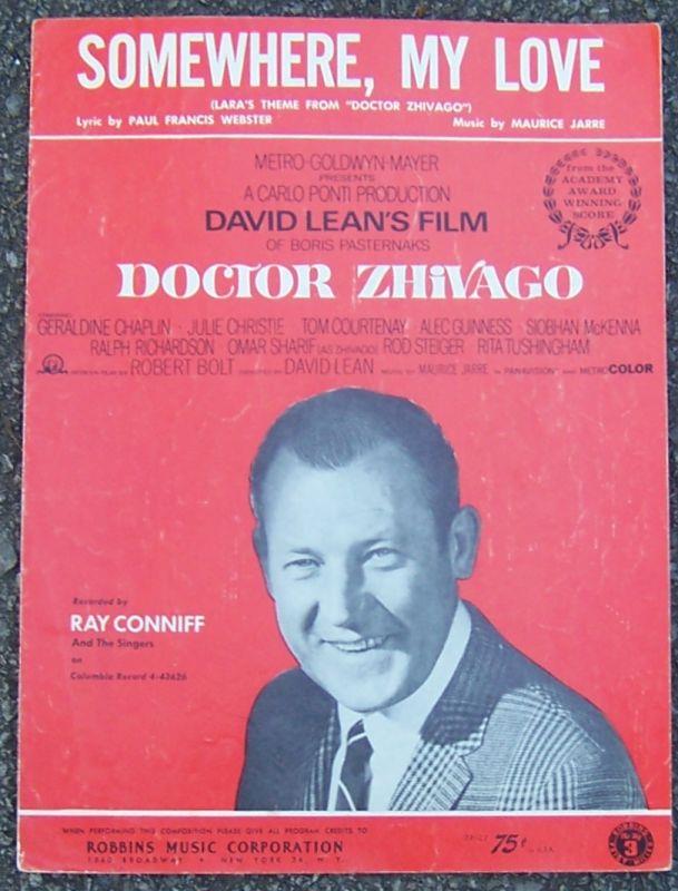 Andy Williams Somewhere My Love Lara's Theme From Dr Zhivago SOMEWHERE, MY LOVE (LARA'S THEME FROM DOCTOR ZHIVAGO) by Sheet Music