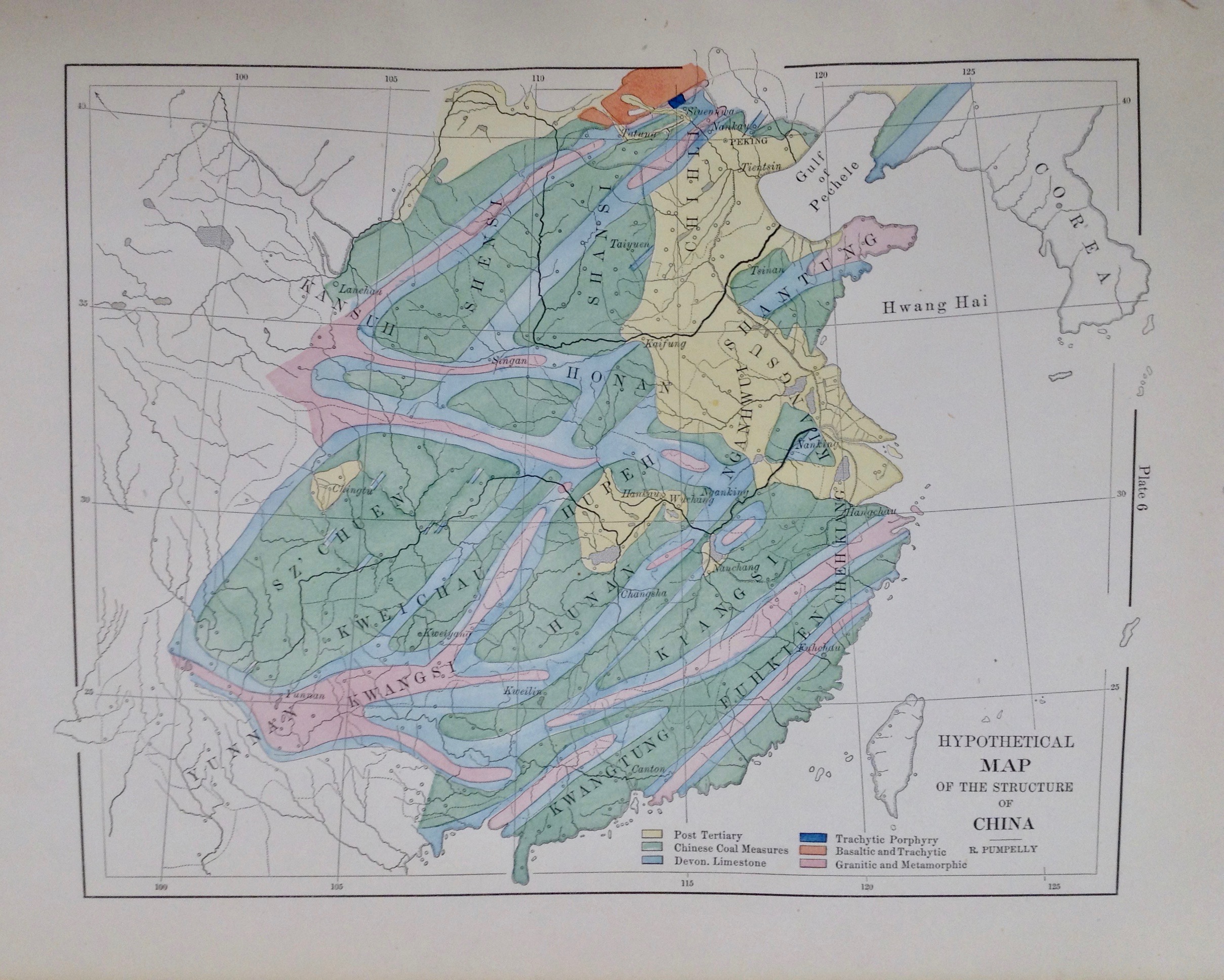 [First Edition] Geological researches in China, Mongolia, and Japan, during the years 1862 to 1865. [Smithsonian Contributions to Knowledge, No.