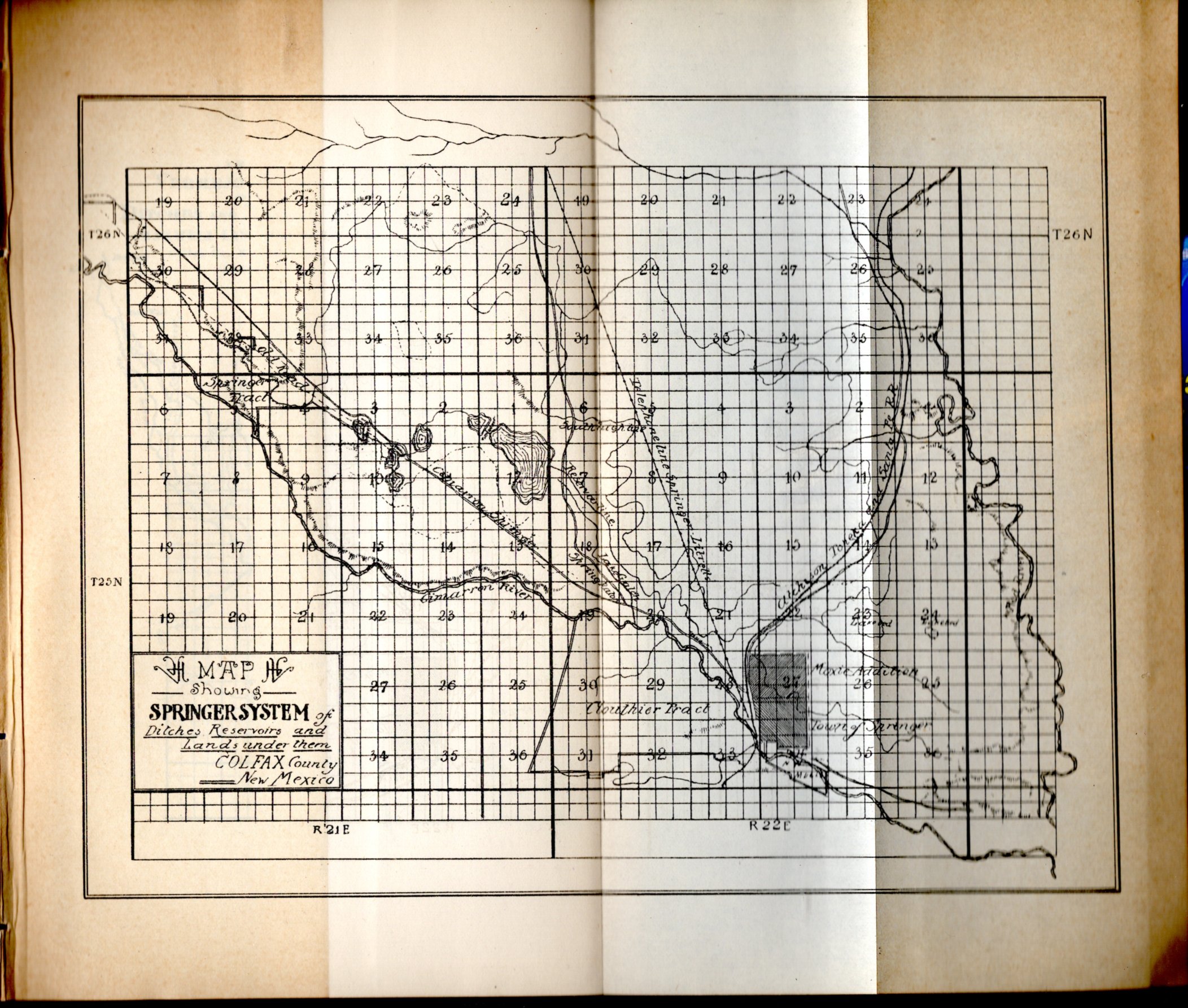 MAP "Map Showing Stringer System of Ditches, Reservoirs and Lands