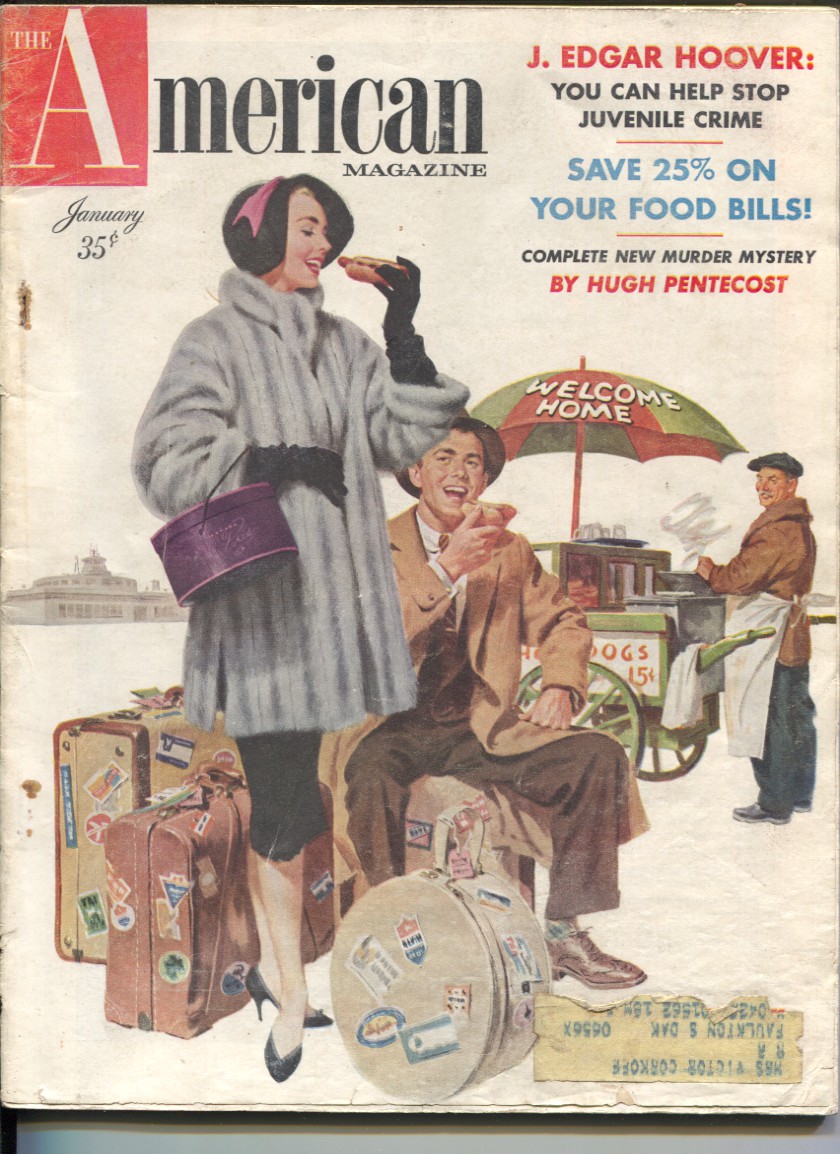 American Magazine 1/1955-Hugh Pentecost-pulp fiction-classic car ads-J Edgar Hoover-VG [Very Good] [Softcover]