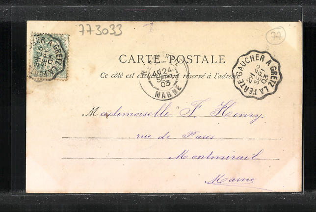 Carte postale La Ferté-Gaucher, L`Usine a Gaz: (1903) Manuscript ...