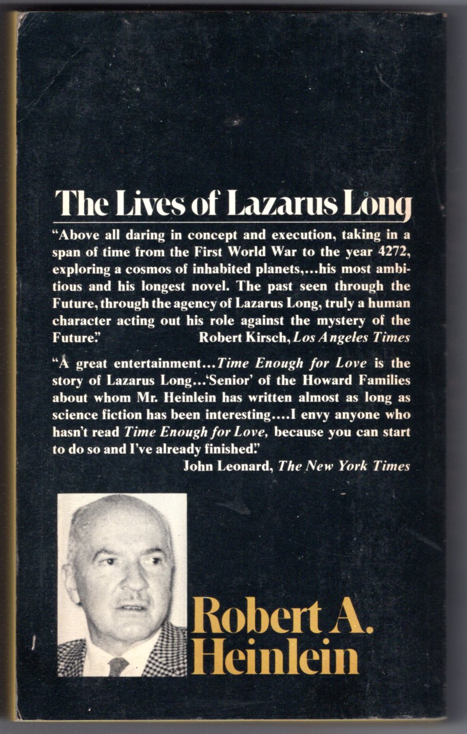 Time Enough for Love - The Lives of Lazarus Long by Heinlein, Robert A.: Very Good Plus cover (1974) First Edition | Mirror Image