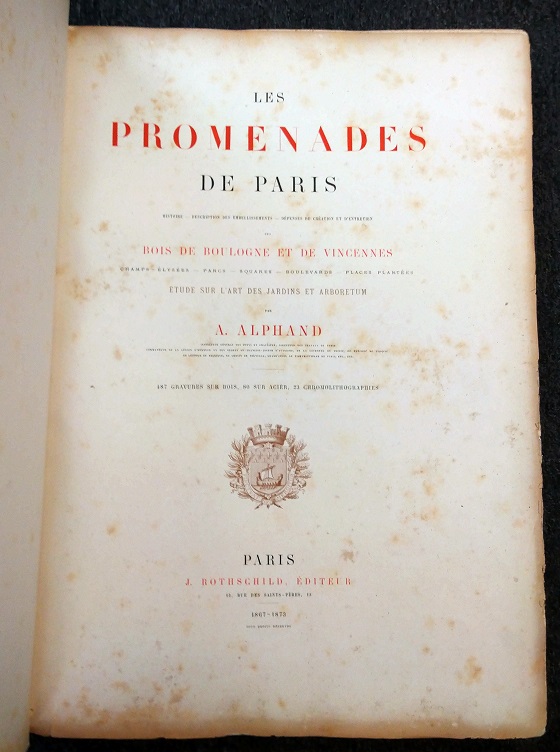LES PROMENADES DE PARIS: HISTOIRE, DESCRIPTION DES LES PROMENADES DE PARIS: HISTOIRE, DESCRIPTION DES
