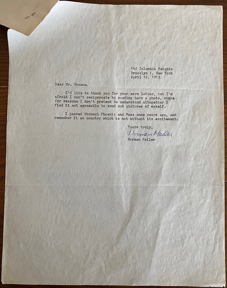 Norman Mailer Letters and Book collection by MAILER, Norman Kingsley