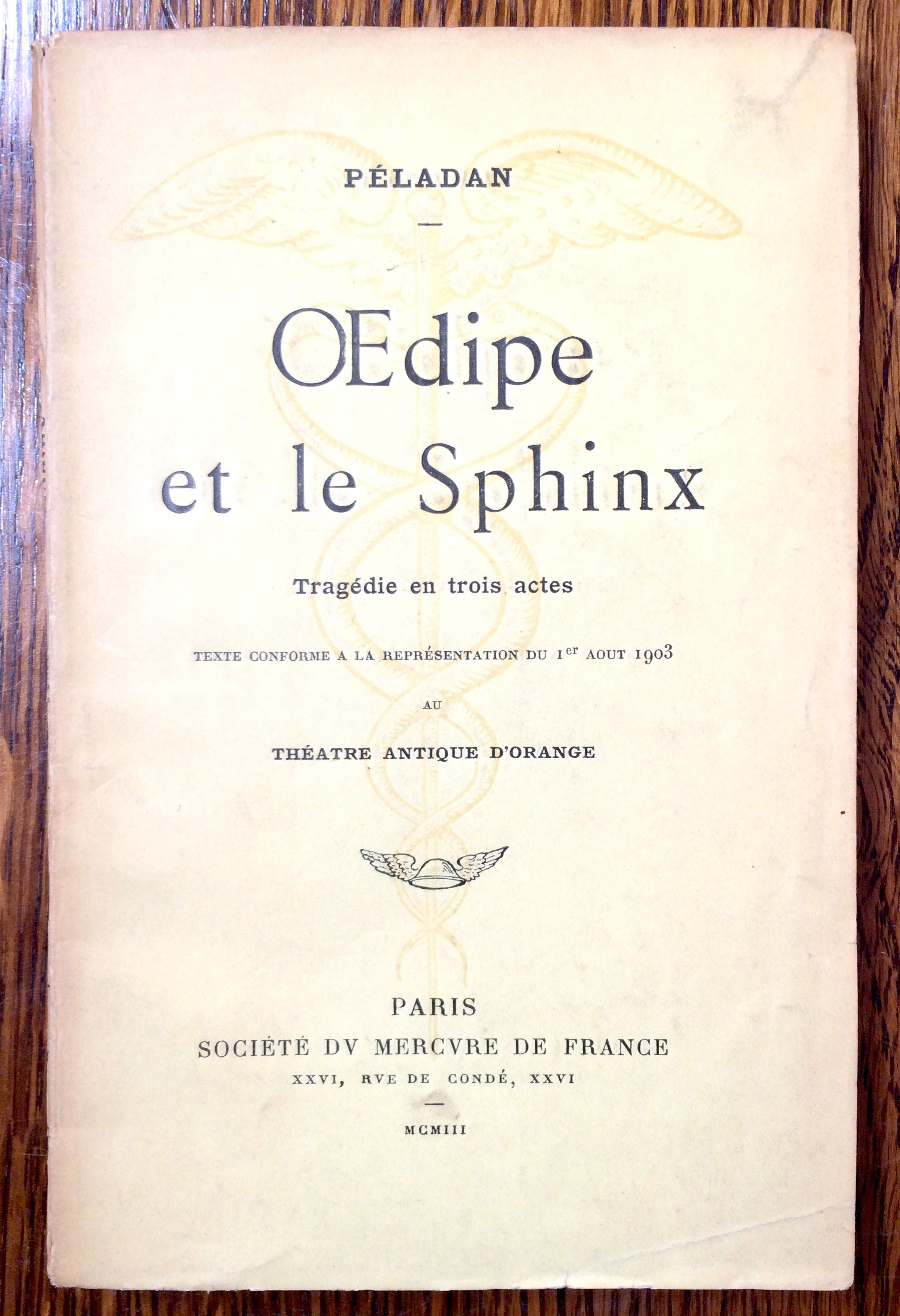 Amazon.com: OEdipe et le sphinx; tragédie en trois actes