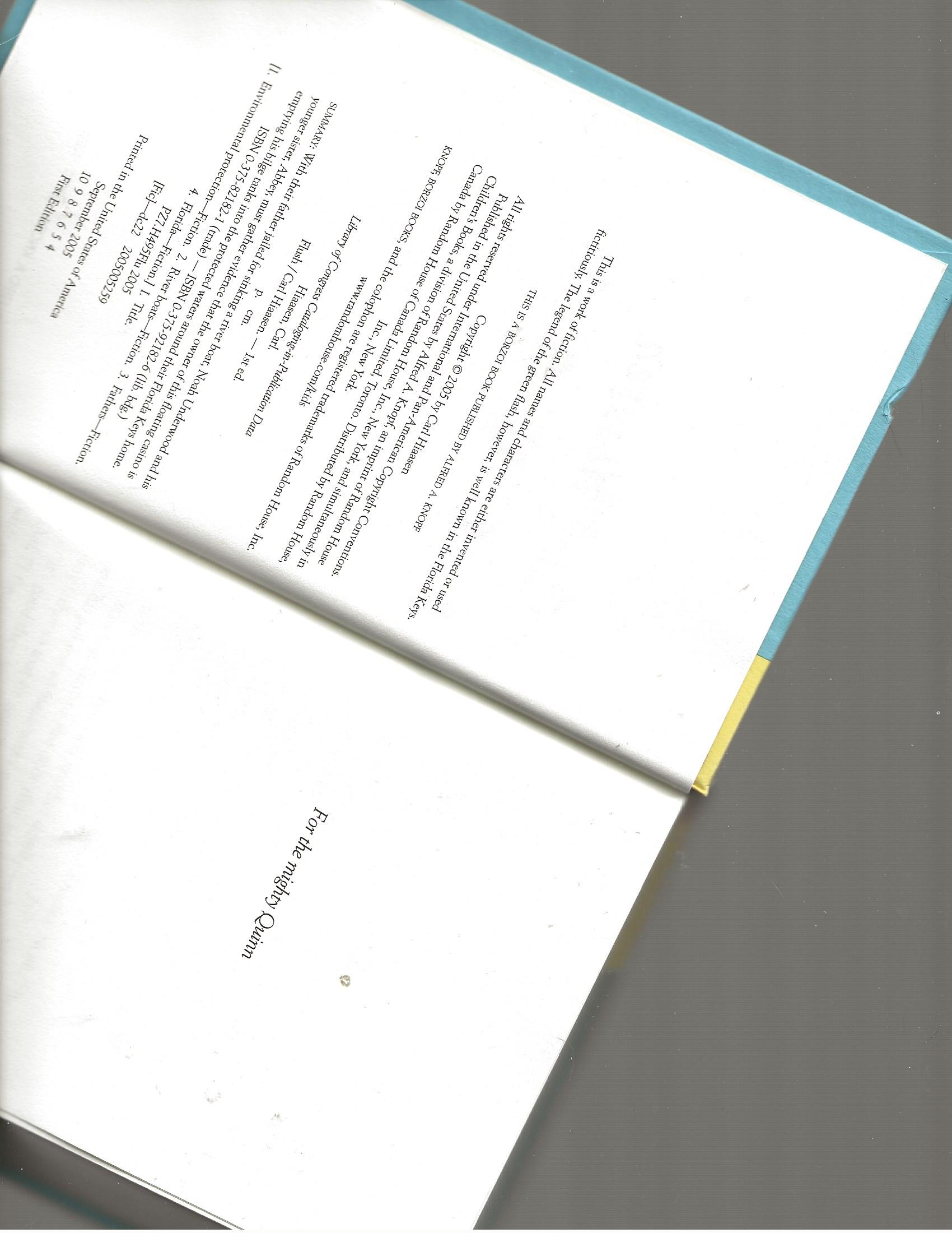 Flush by Hiaasen, Carl Very Good Hardcover (2005) 1st Edition