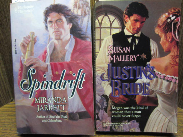 2 HARLEQUIN HISTORICAL ROMANCES -- SPINDRIFT / JUSTIN'S BRIDE - Jarrett, Miranda / Mallery, Susan