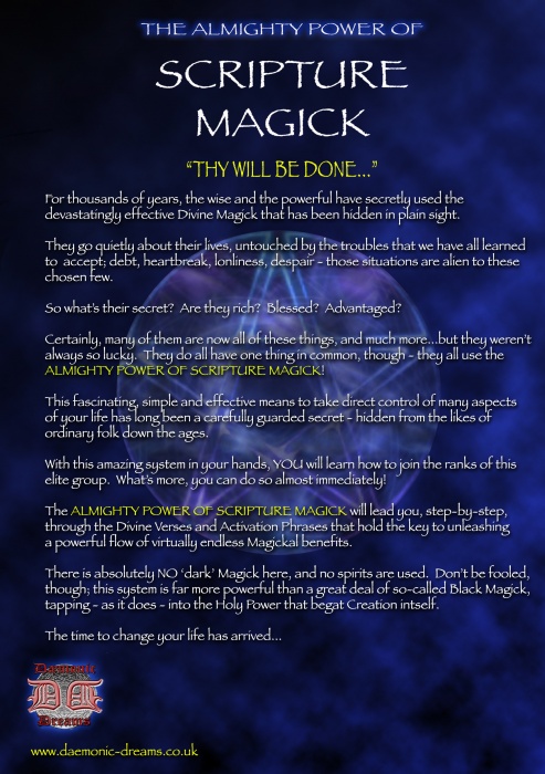THE ALMIGHTY POWER OF SCRIPTURE MAGICK BY MARCUS LAMONT - Occult Books ...