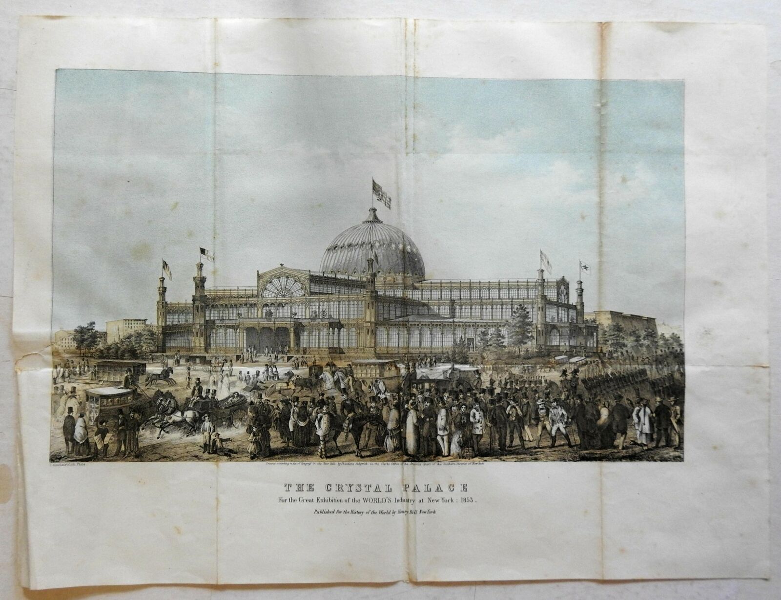 Crystal Palace New York City World S Fair Exhibition 1852 Fine Color Litho Print 1852 Art Nbsp Nbsp Print Nbsp Nbsp Poster Raremapsandbooks
