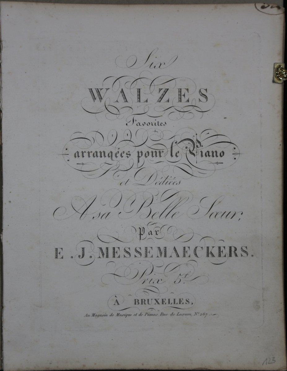 Six Walzes Favorites Arranquees Pour Le Piano Gestochene Noten Plattennummer 40 By Messemaeckers E J 15 Sheet Nbsp Music Antiquariat Braun