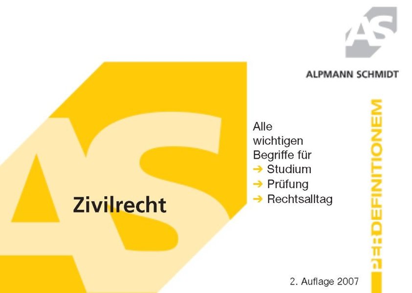 Definitionen Zivilrecht (Alpmann-Cards / Karteikarten) - Alpmann-Pieper, Annegerd und Till Veltmann