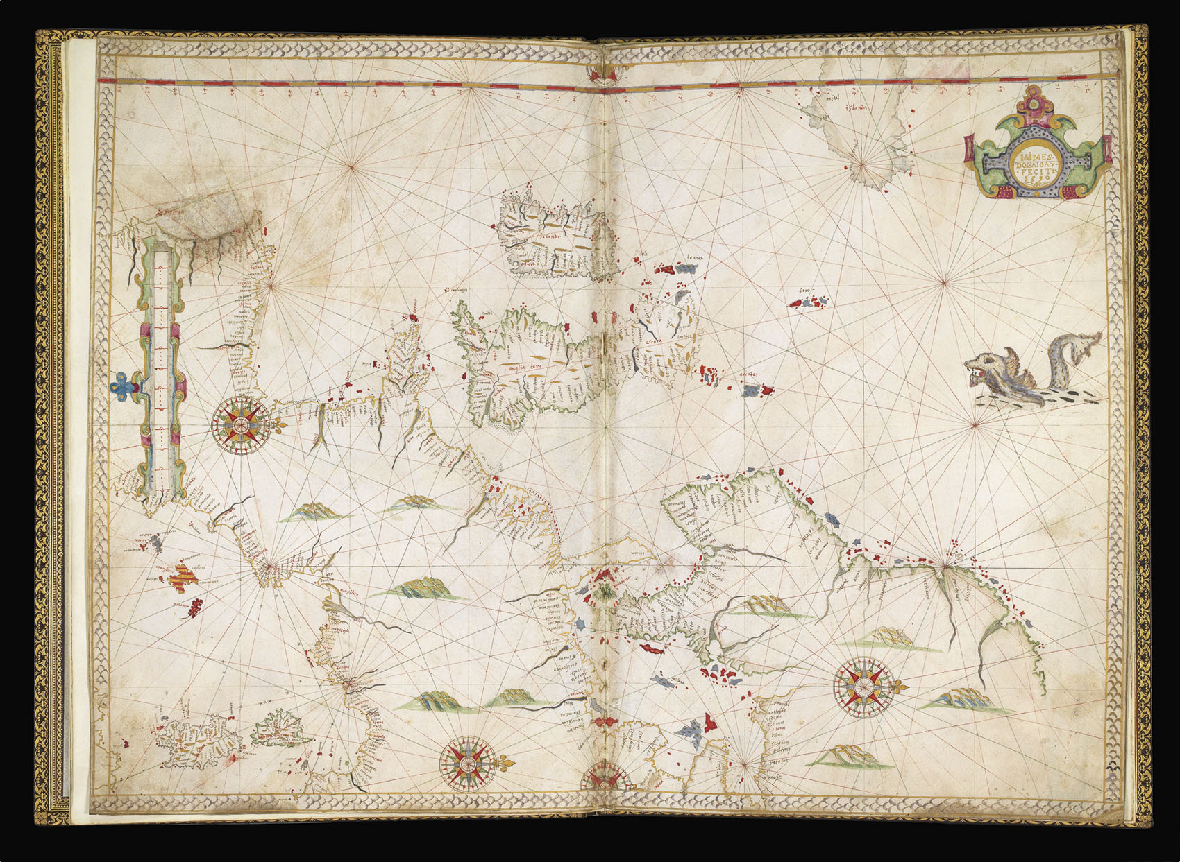 [Portolan atlas]. de DOSSAIGA, Jaime [DOUSAIGO, Jacques]: (1590) Mapa ...