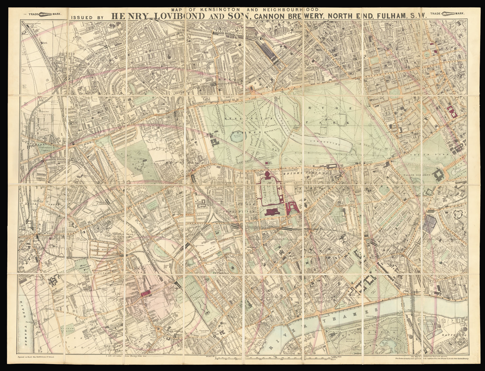 Map of Kensington and neighbourhood. Issued by Henry Lovibond and Son ...