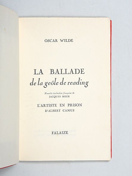 La Ballade De La Geôle De Reading - Oscar Wilde - Édition Illustrée Dignimont 1942