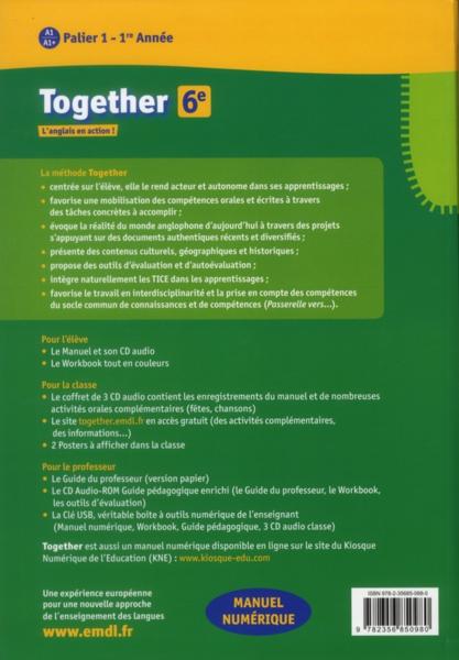 TOGETHER - anglais - 6ème - livre de l'élève - Collectif