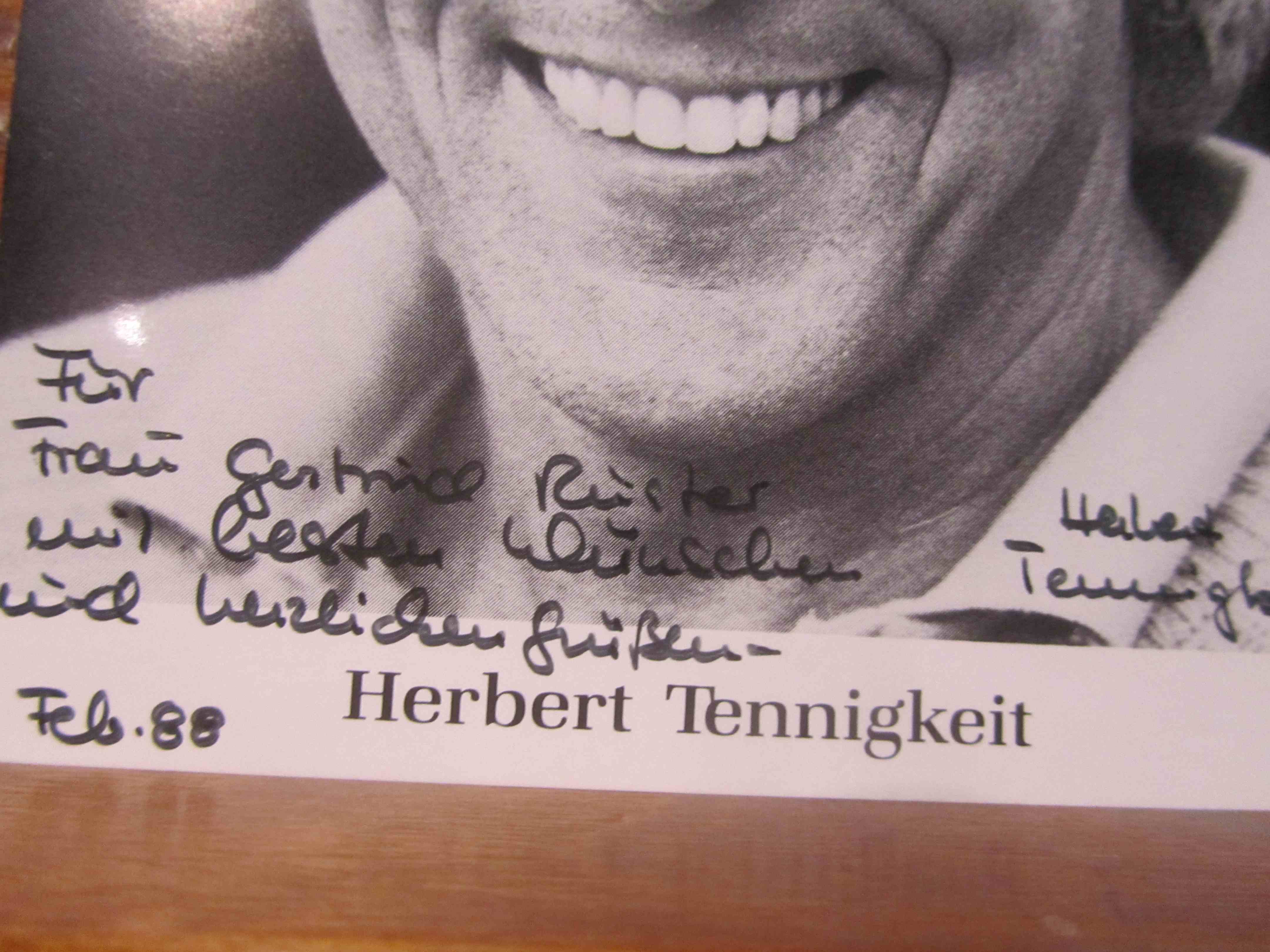 Original Autogramm Herbert Tennigkeit /// Autogramm Autograph signiert
