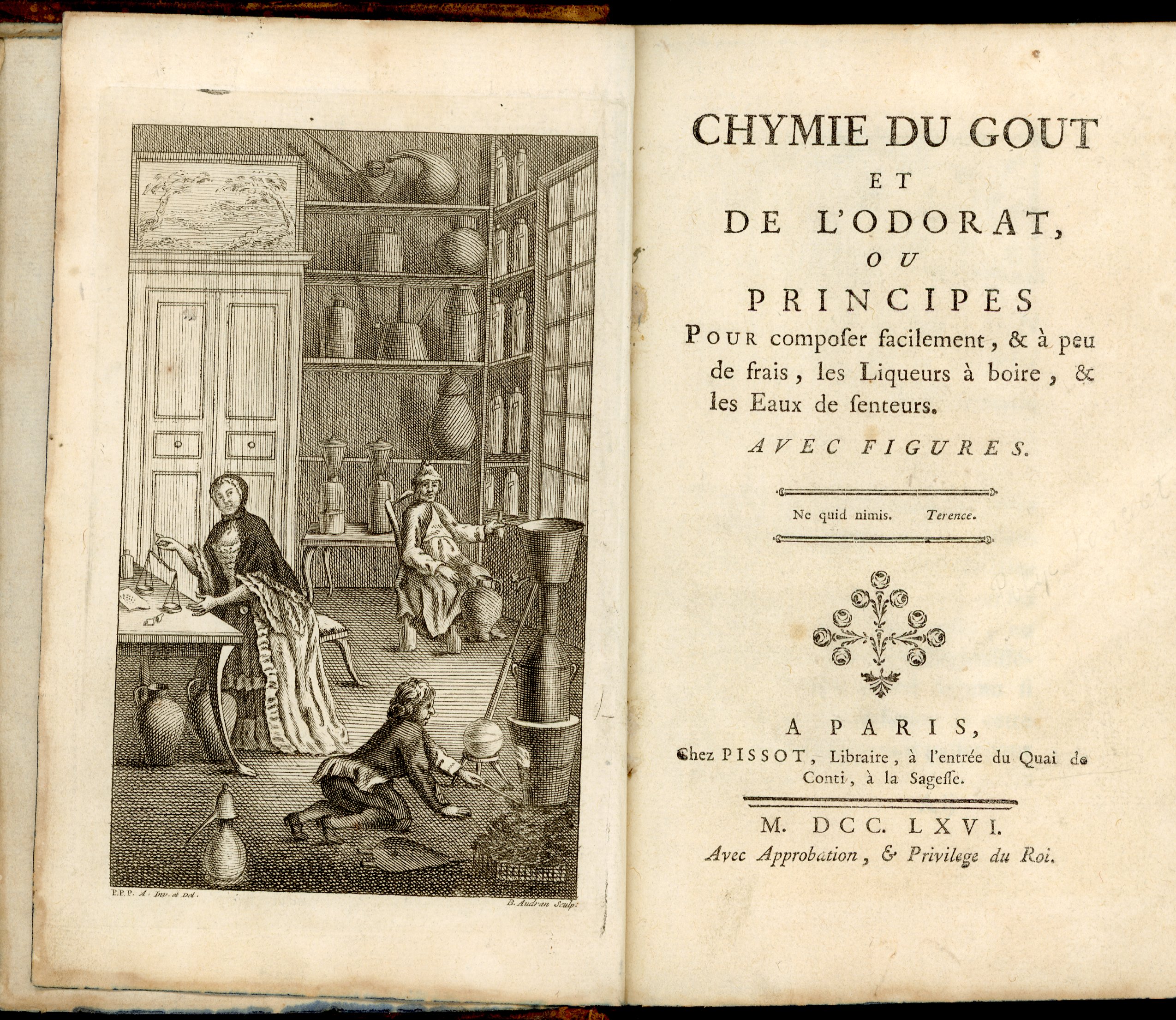 Chymie du Gout et de l'odorat ou principes pour composer facilement, & à peu de frais, les liqueurs à boire, & les eaux de senteurs - Poncelet (Polycarpe)