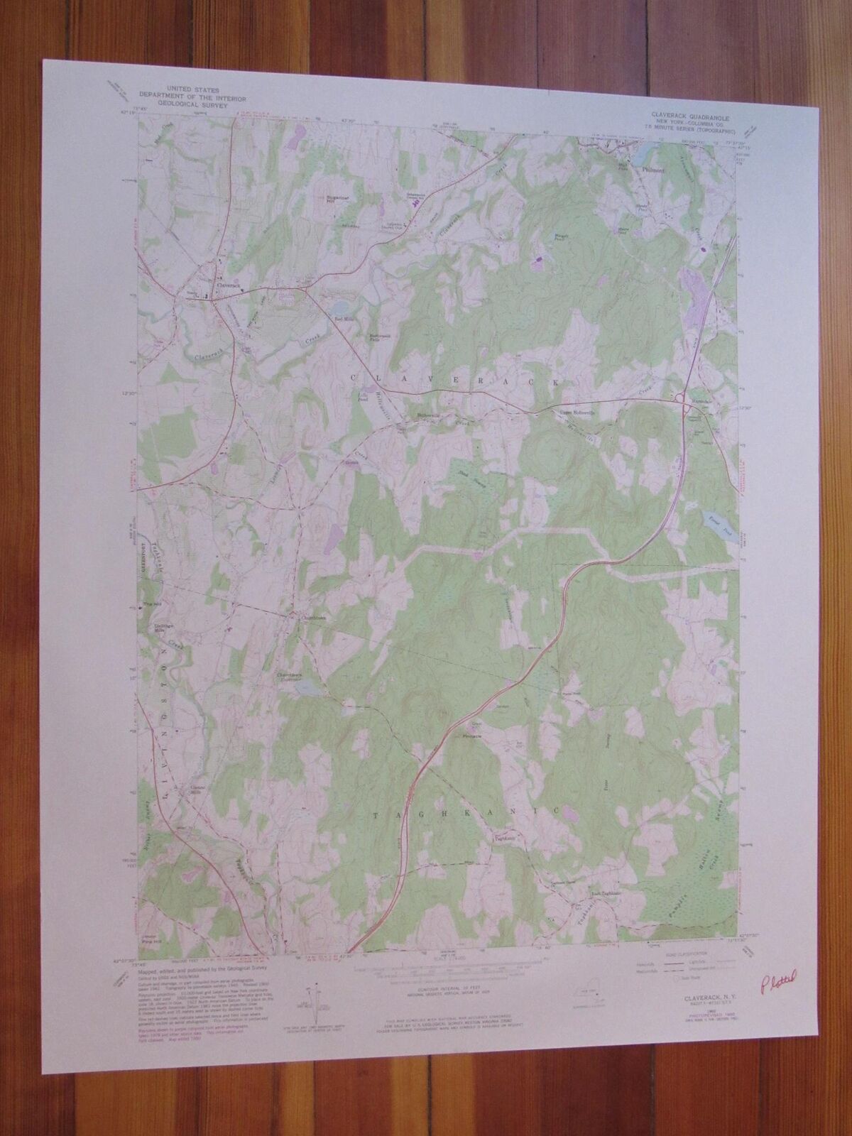 Claverack New York 1981 Original Vintage USGS Topo Map (1981) Map