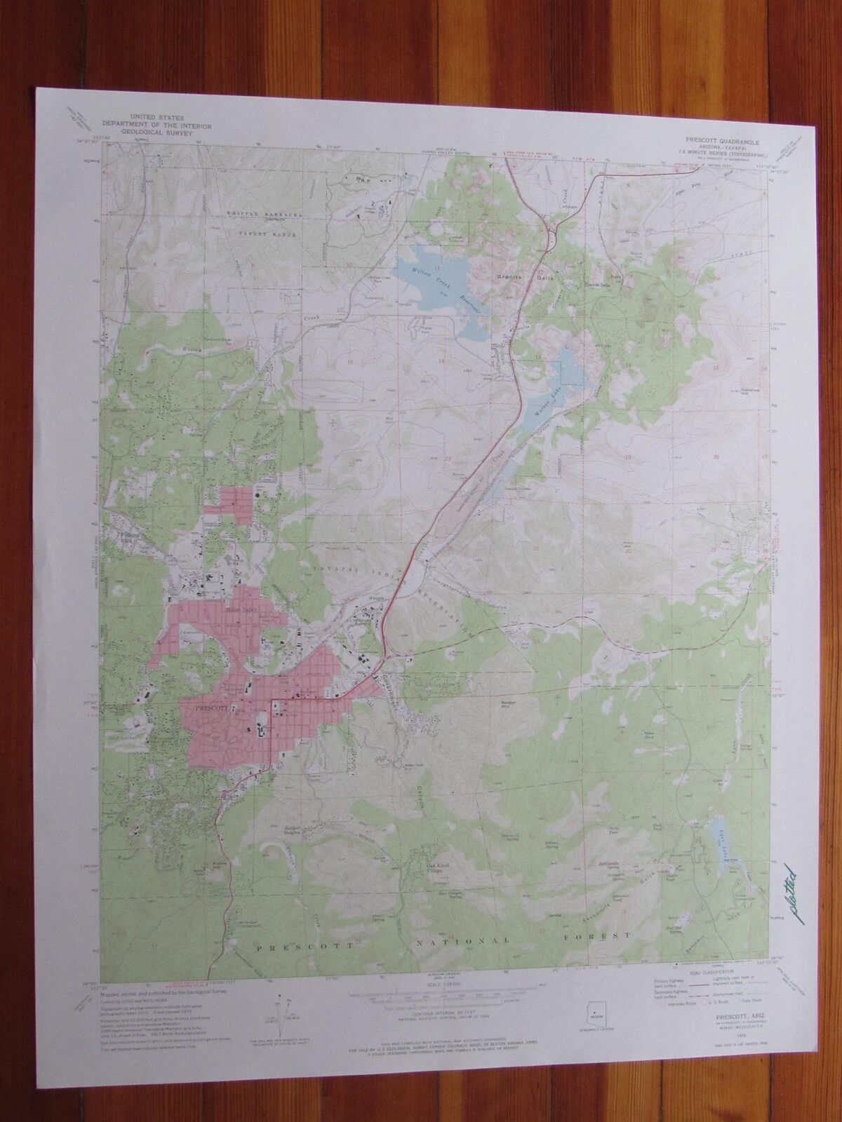 Prescott Arizona 1977 Original Vintage USGS Topo Map [Good]