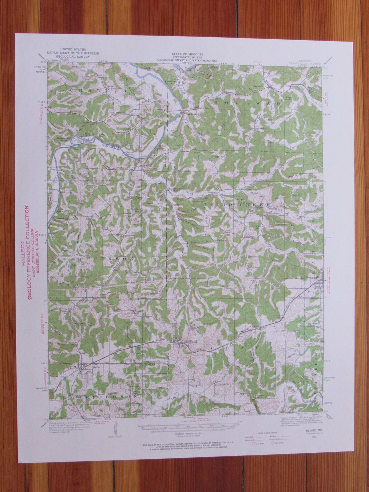 Bland Missouri 1959 Original Vintage USGS Topo Map (1959) Map
