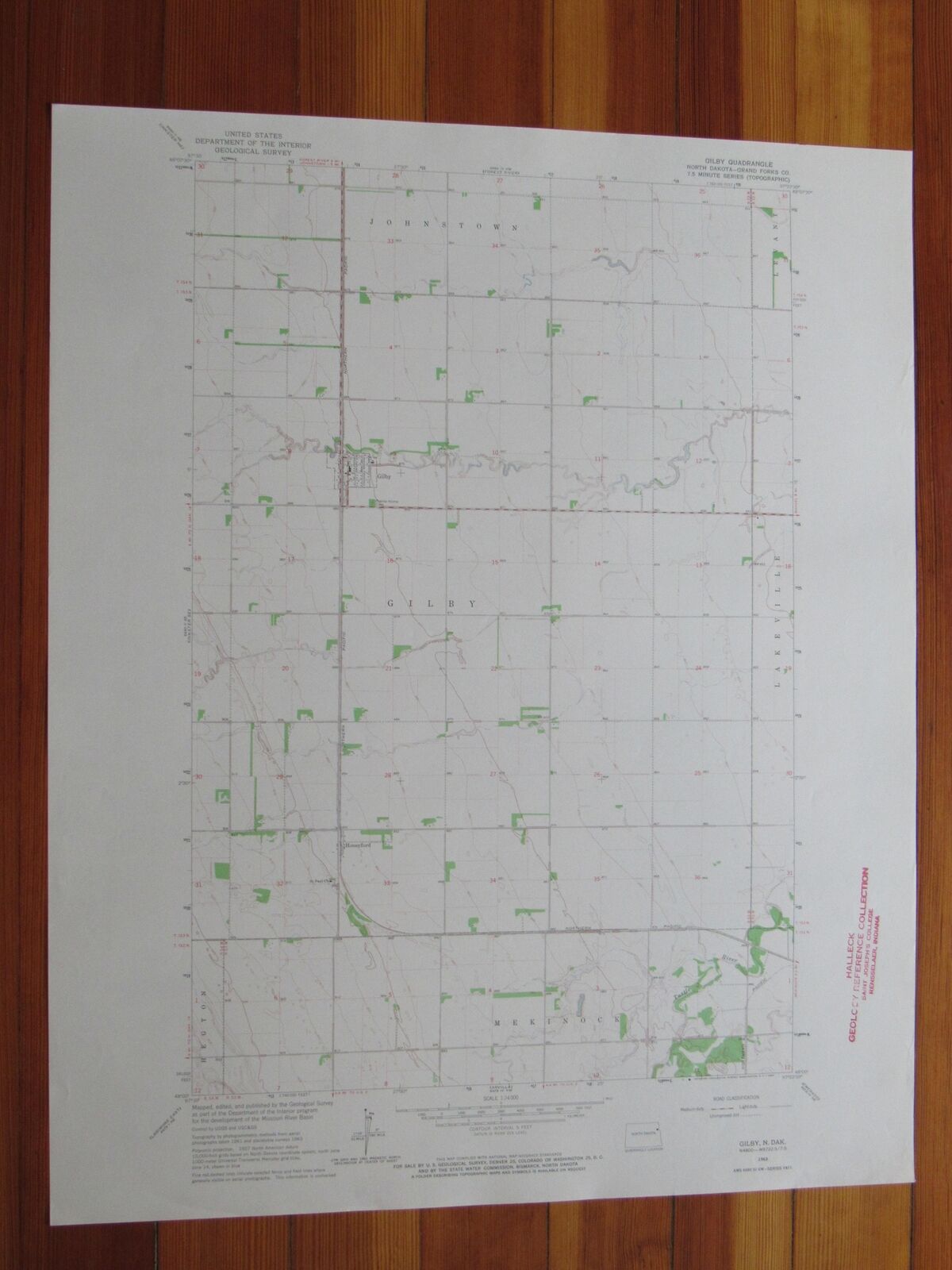 Gilby North Dakota 1964 Original Vintage USGS Topo Map (1964) Map