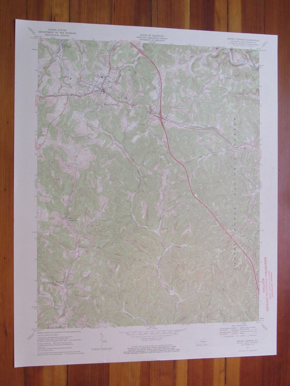 Mount Vernon Kentucky 1972 Original Vintage USGS Topo Map (1972) Map RareMapsandBooks