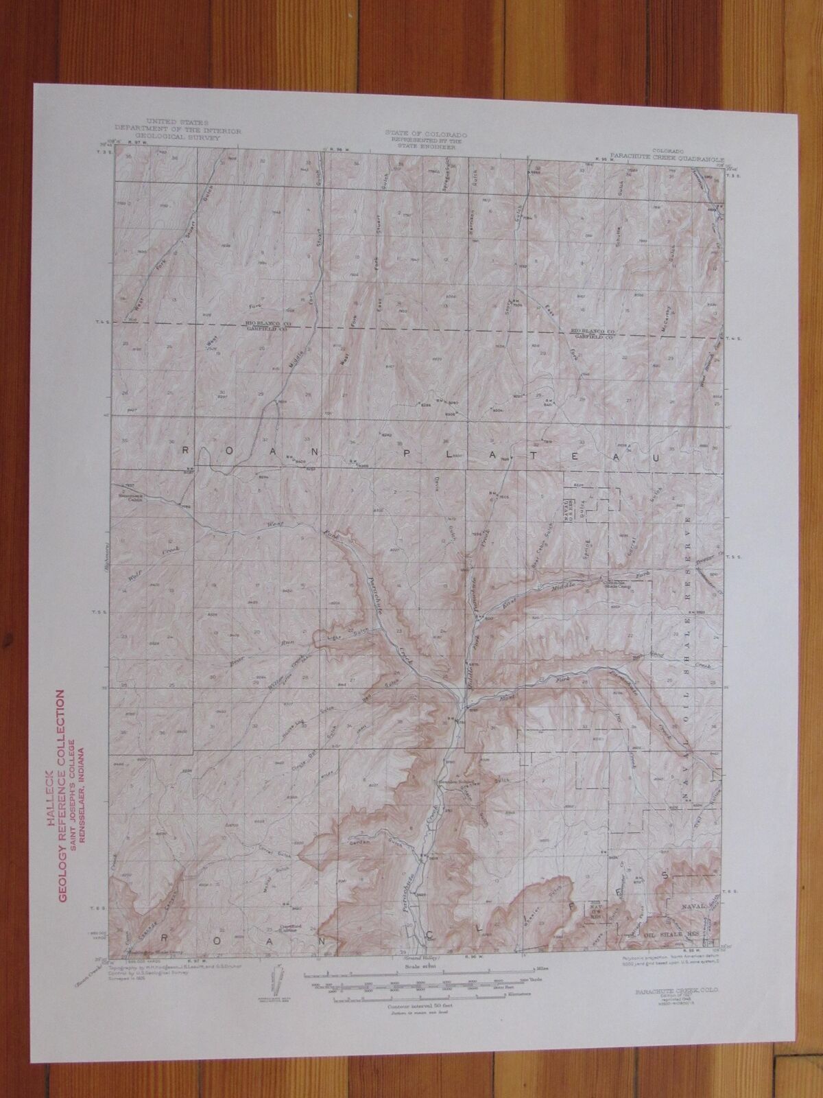 Parachute Creek Colorado 1948 Original Vintage USGS Topo Map (1948