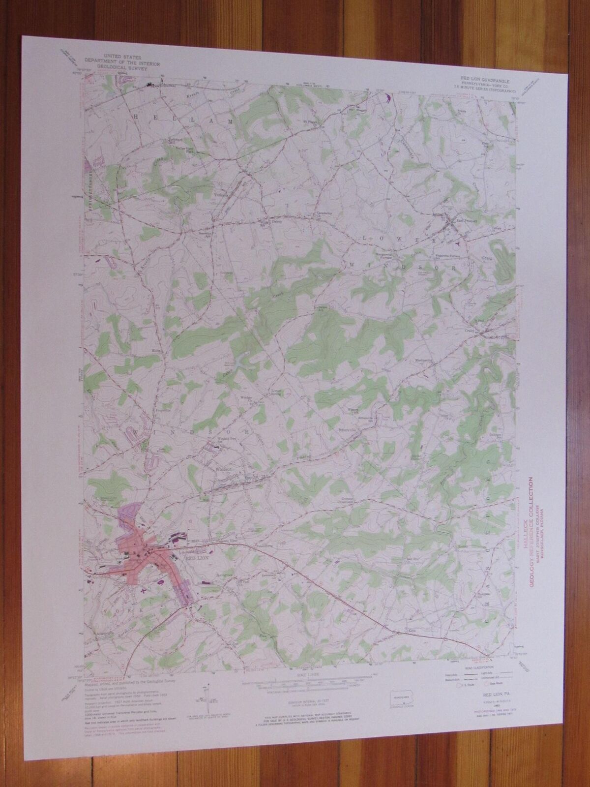 Red Lion Pennsylvania 1975 Original Vintage USGS Topo Map (1975) Map