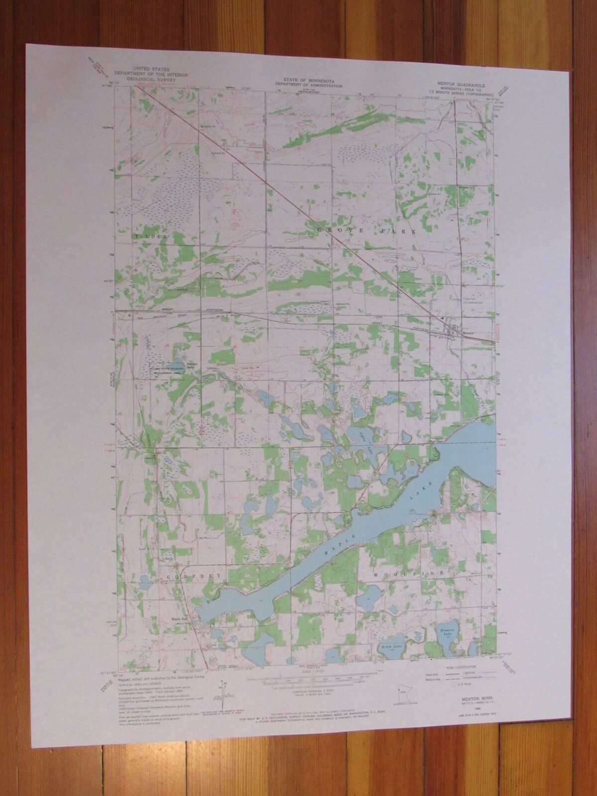 Mentor Minnesota 1967 Original Vintage USGS Topo Map (1967) Map