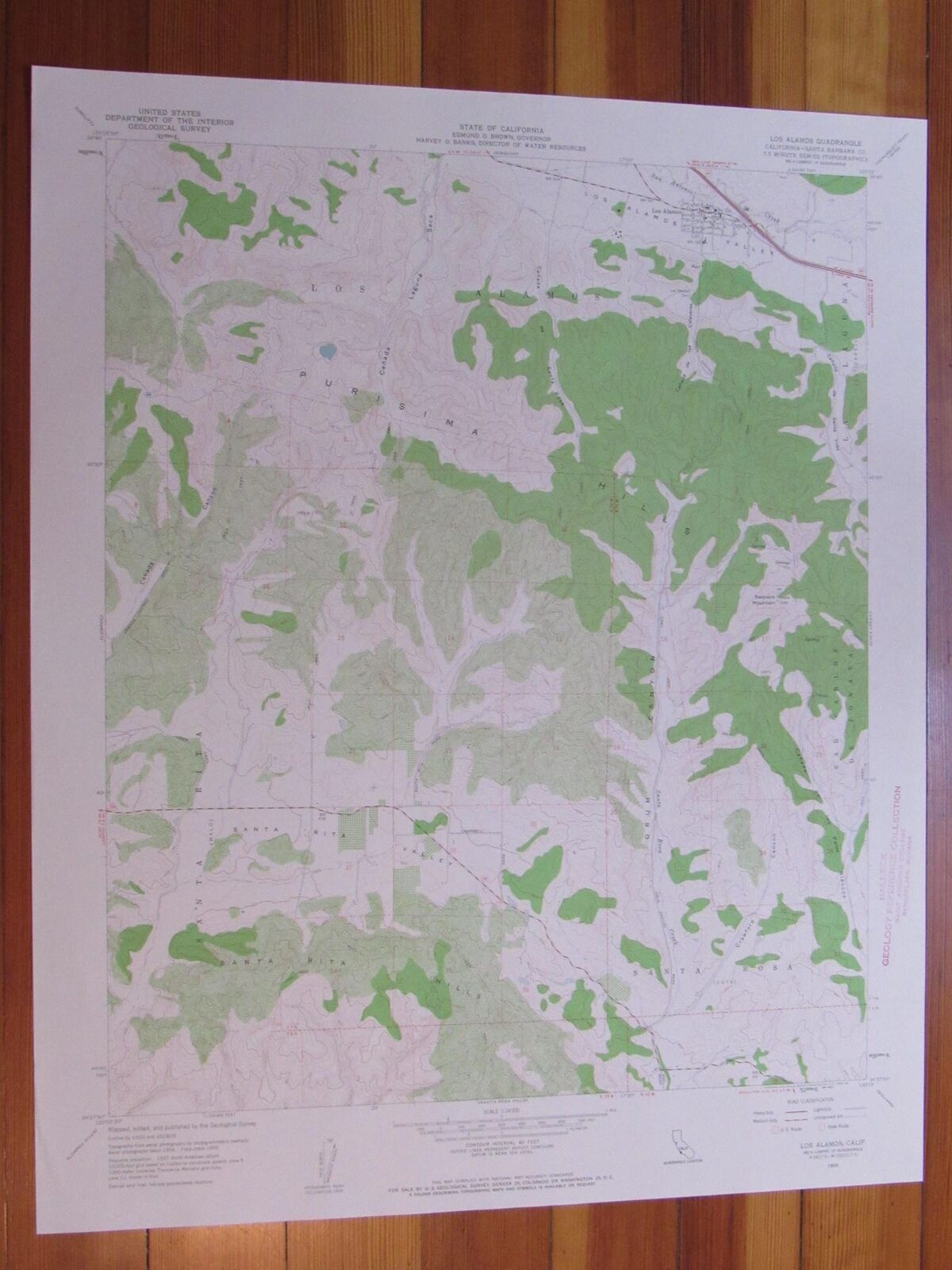 Los Alamos California 1960 Original Vintage USGS Topo Map (1960) Map