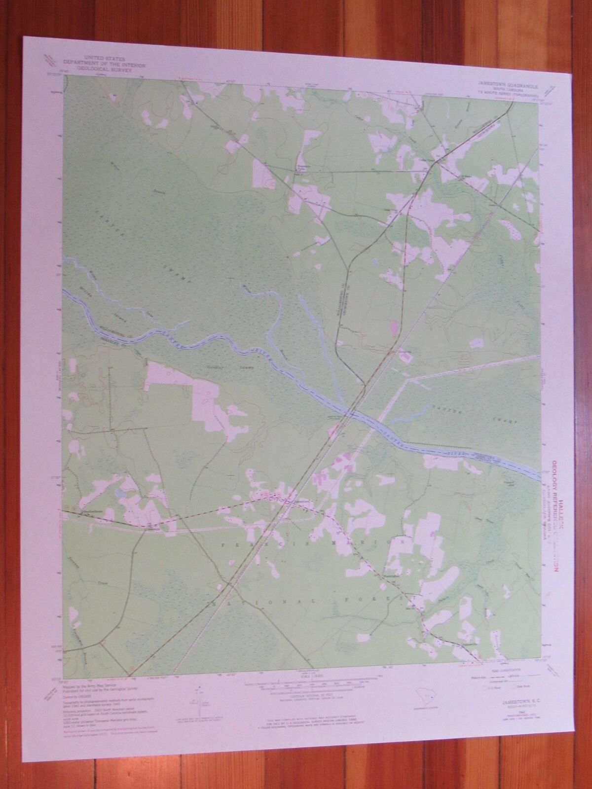 Jamestown South Carolina 1976 Original Vintage USGS Topo Map (1976