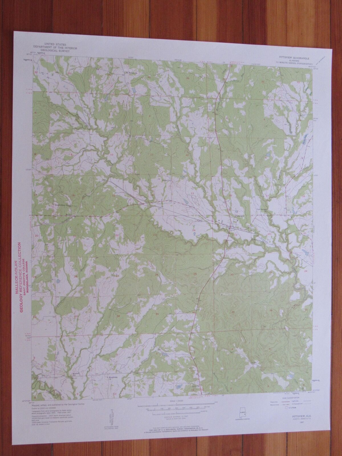 Pittsview Alabama 1958 Original Vintage USGS Topo Map (1958) Map