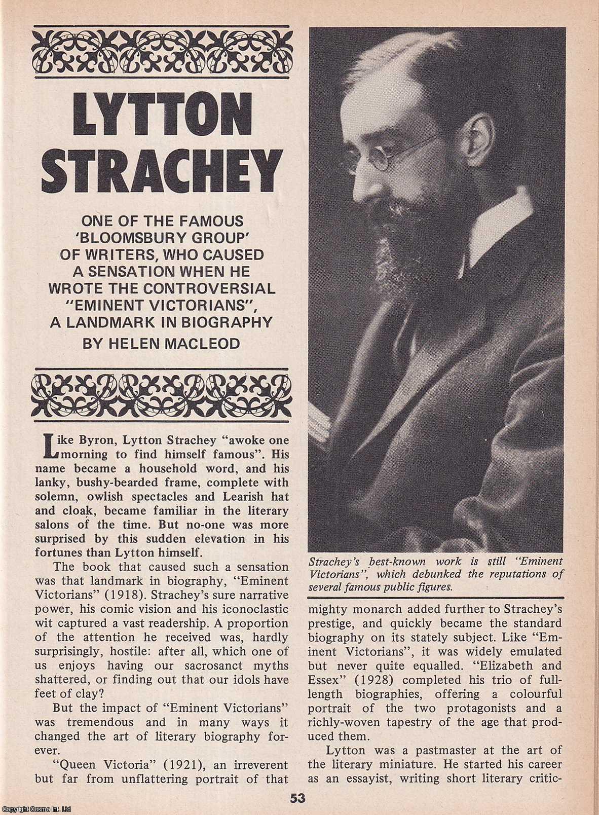 Lytton Strachey. One of The Famous Bloomsbury Group. This is an