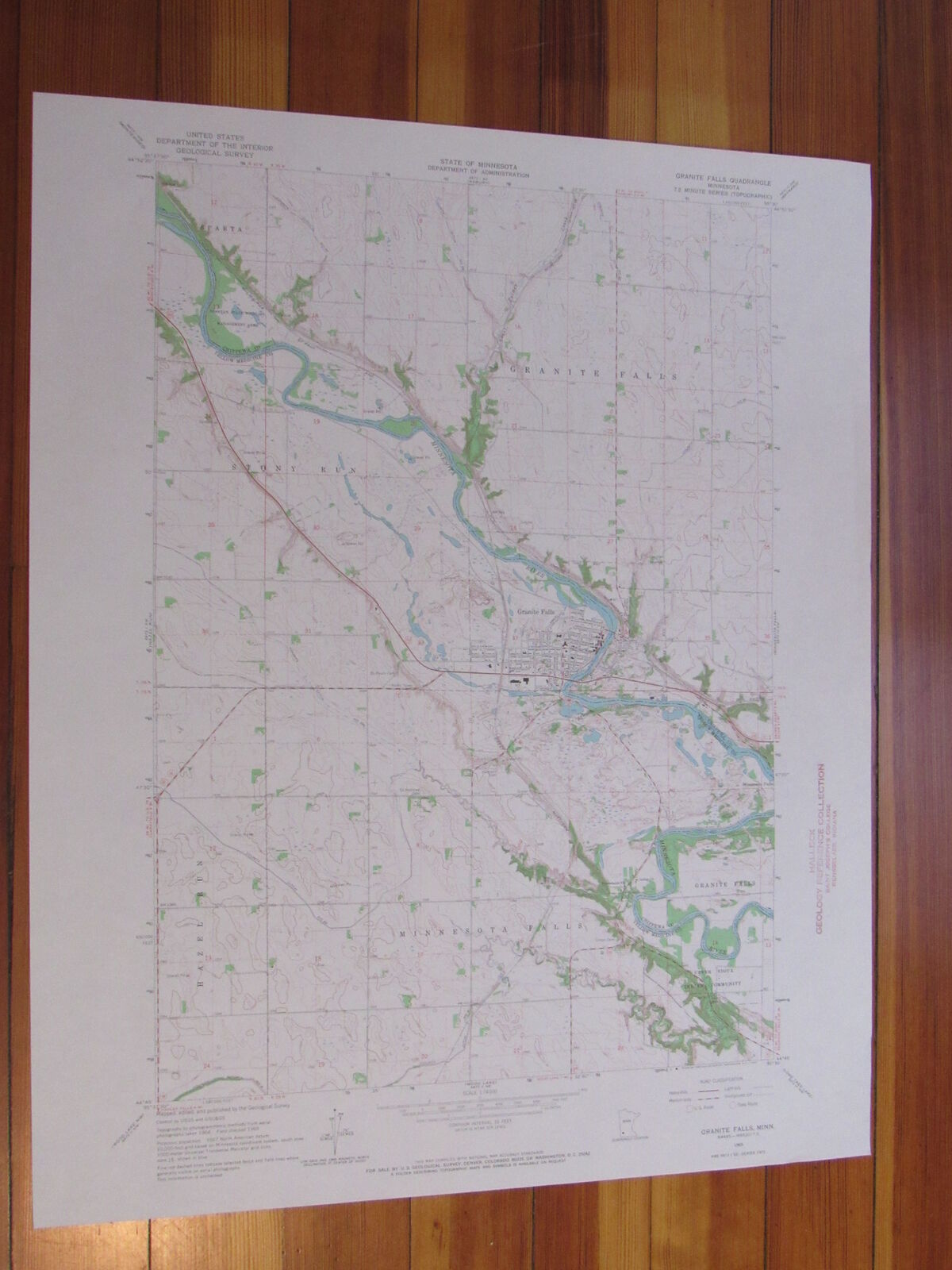 Granite Falls Minnesota 1967 Original Vintage USGS Topo Map (1967) Map
