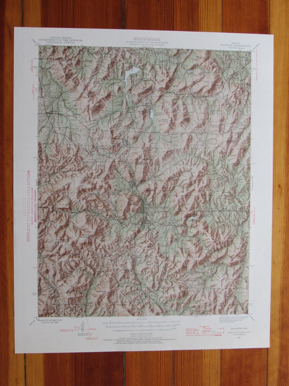 Ironton Missouri 1955 Original Vintage USGS Topo Map (1955) Map