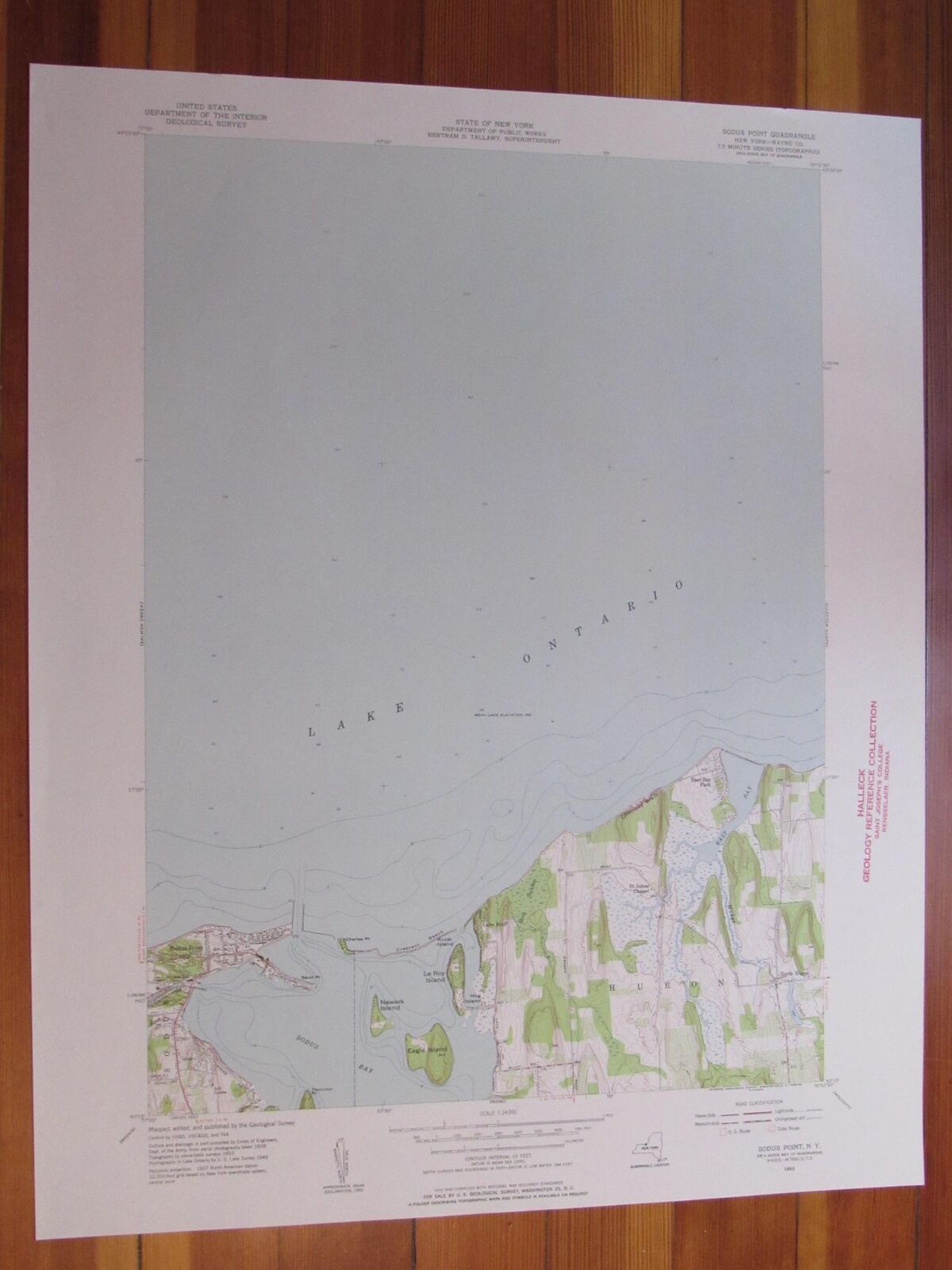 Sodus Point New York 1955 Original Vintage USGS Topo Map (1955) Map